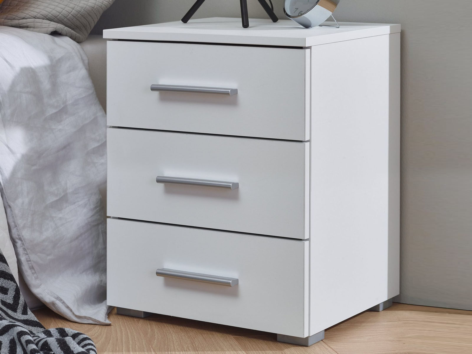 Chevet IXANA 3 tiroirs blanc alpin
