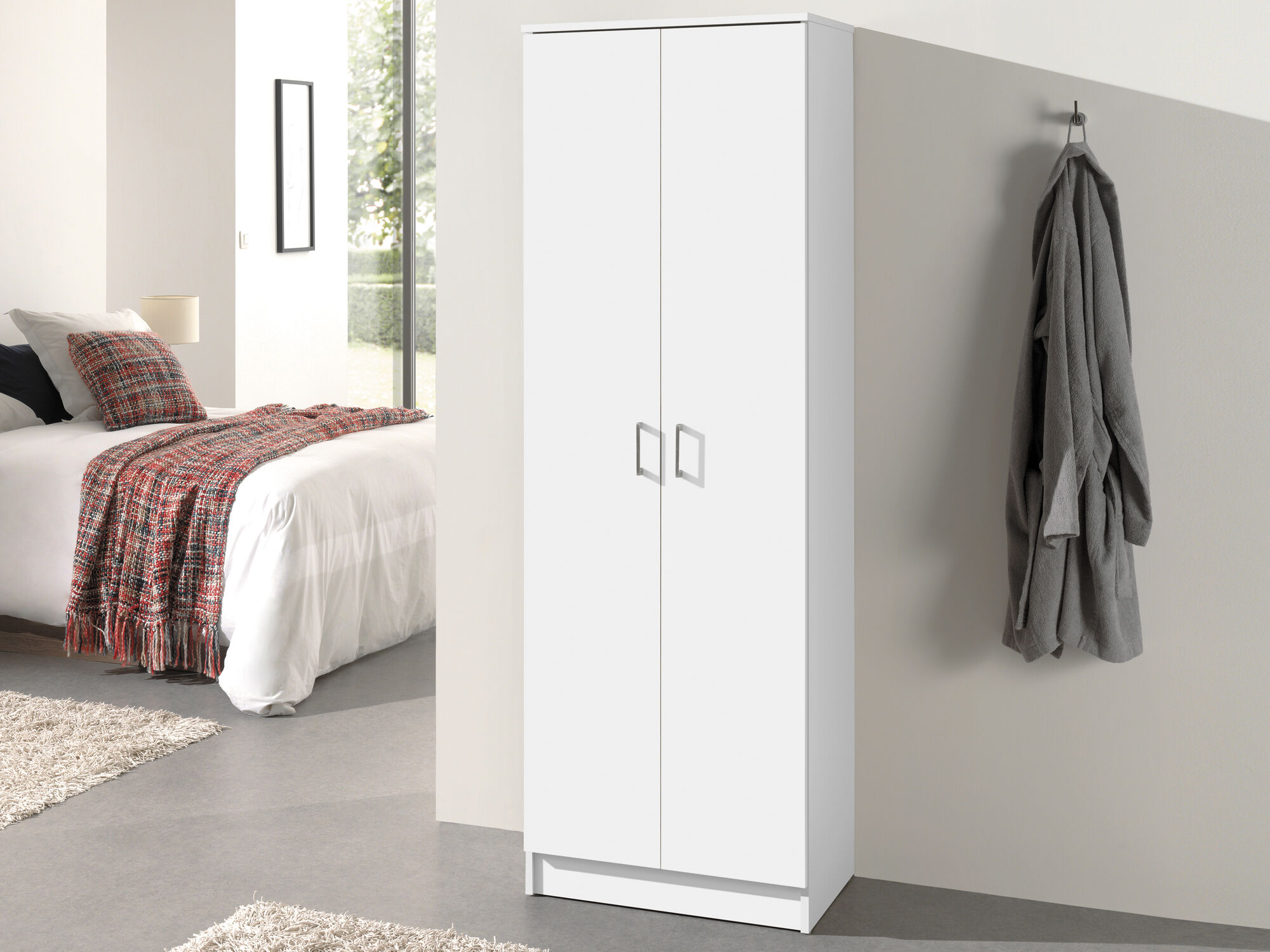 Armoire RAYMOON 2 portes 60 cm (lingère) blanc