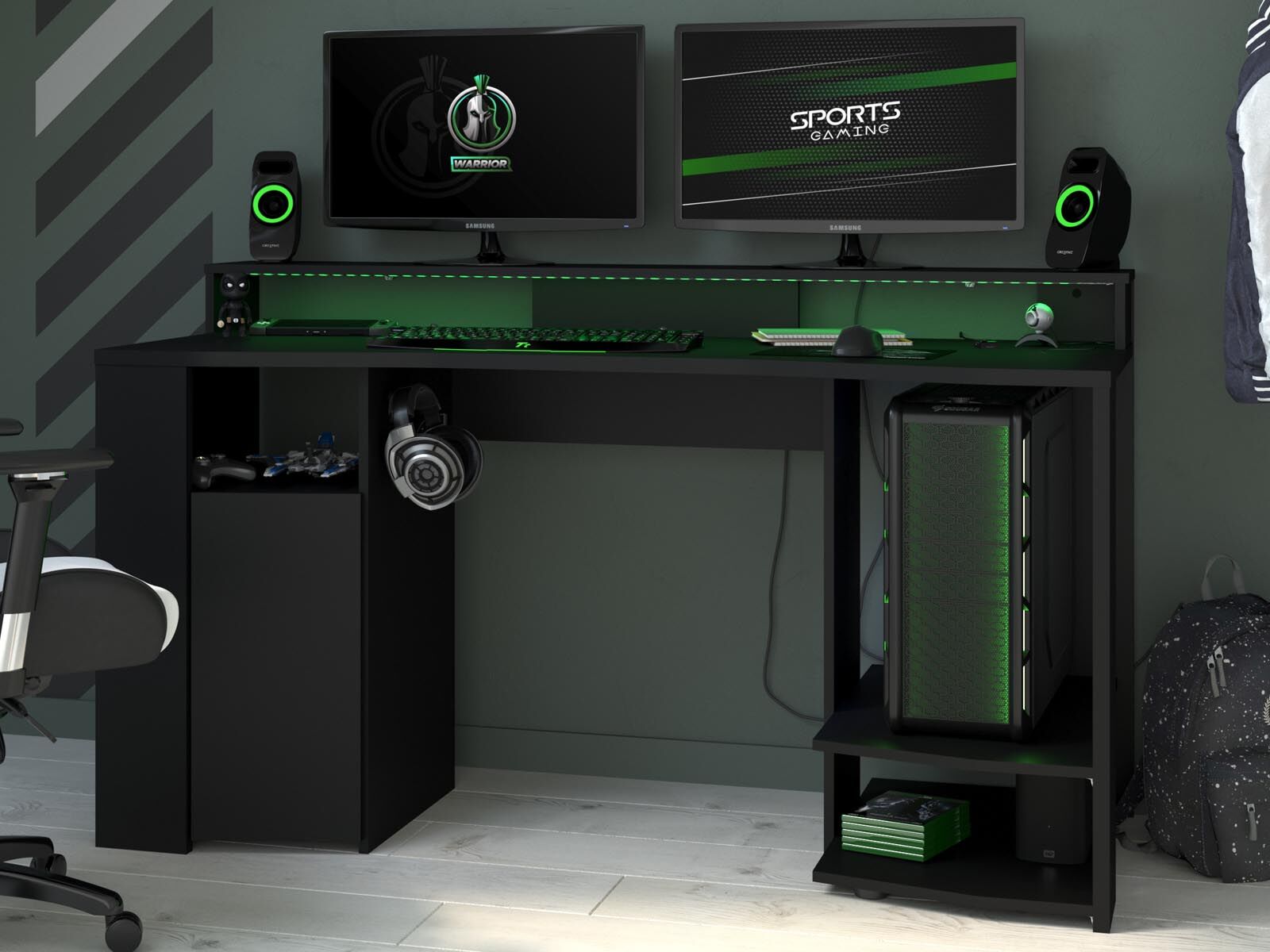 Bureau GAMER 152 cm noir