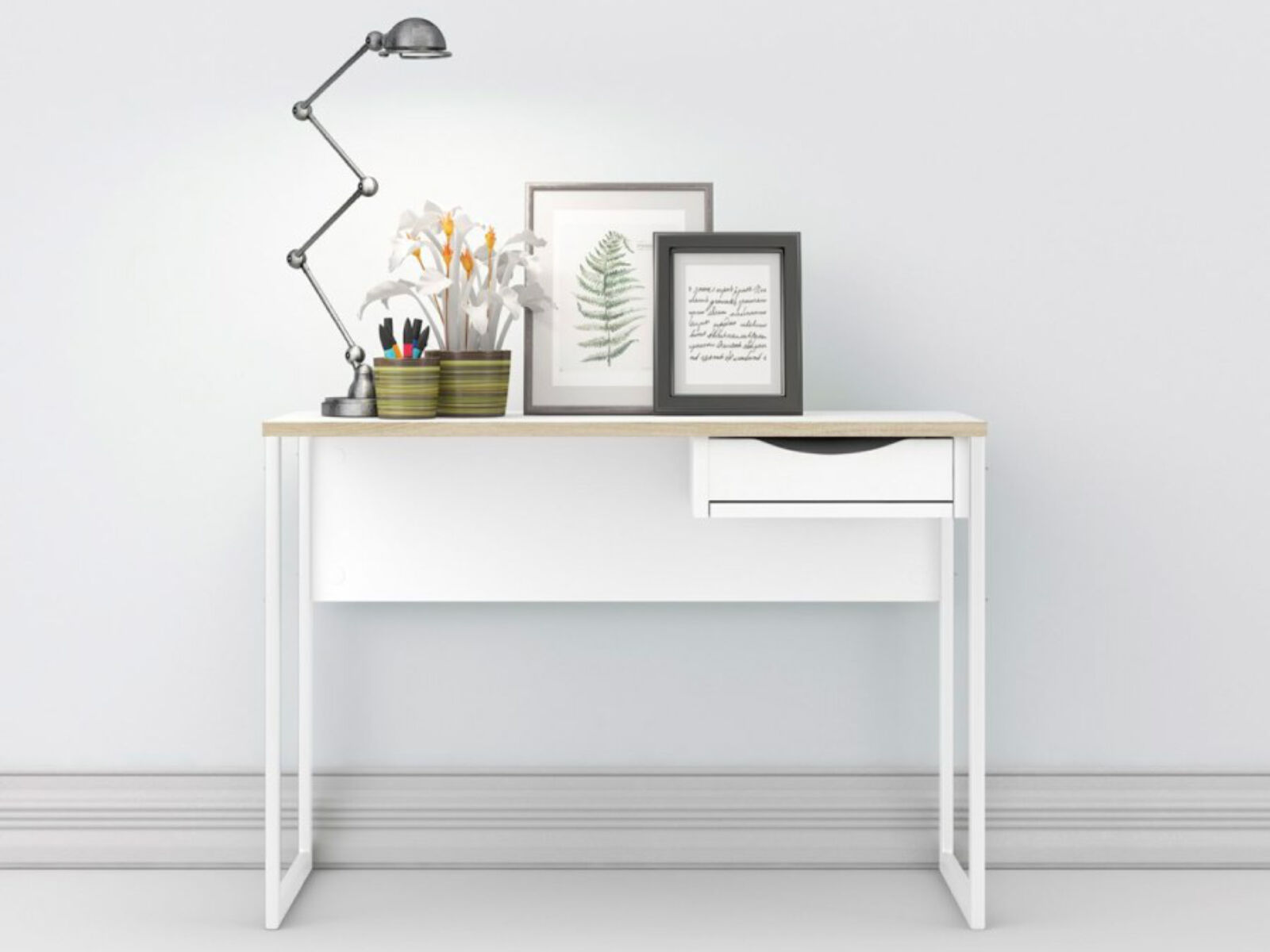 Bureau FUNNY blanc/chêne