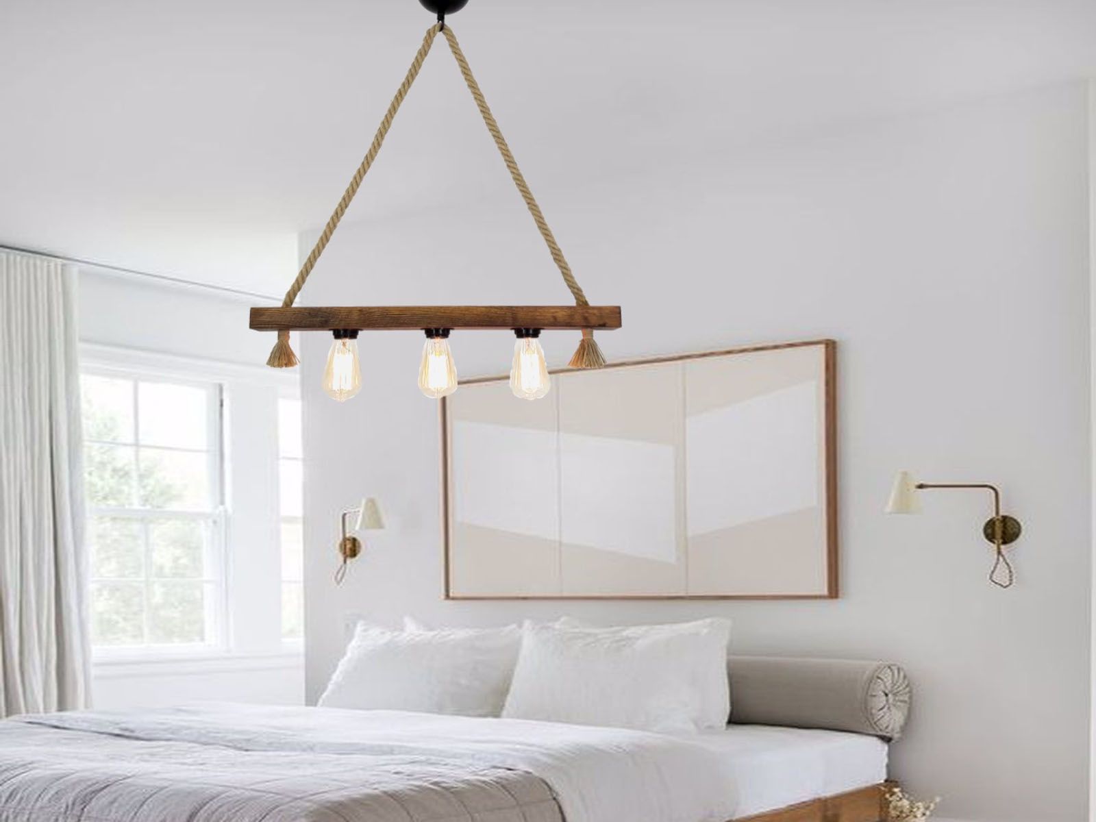 Luminaire suspendu SALFORD 3 lampes nature