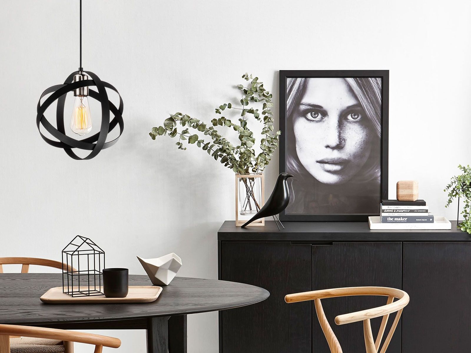 Luminaire suspendu GRAFTON 1 lampe noir