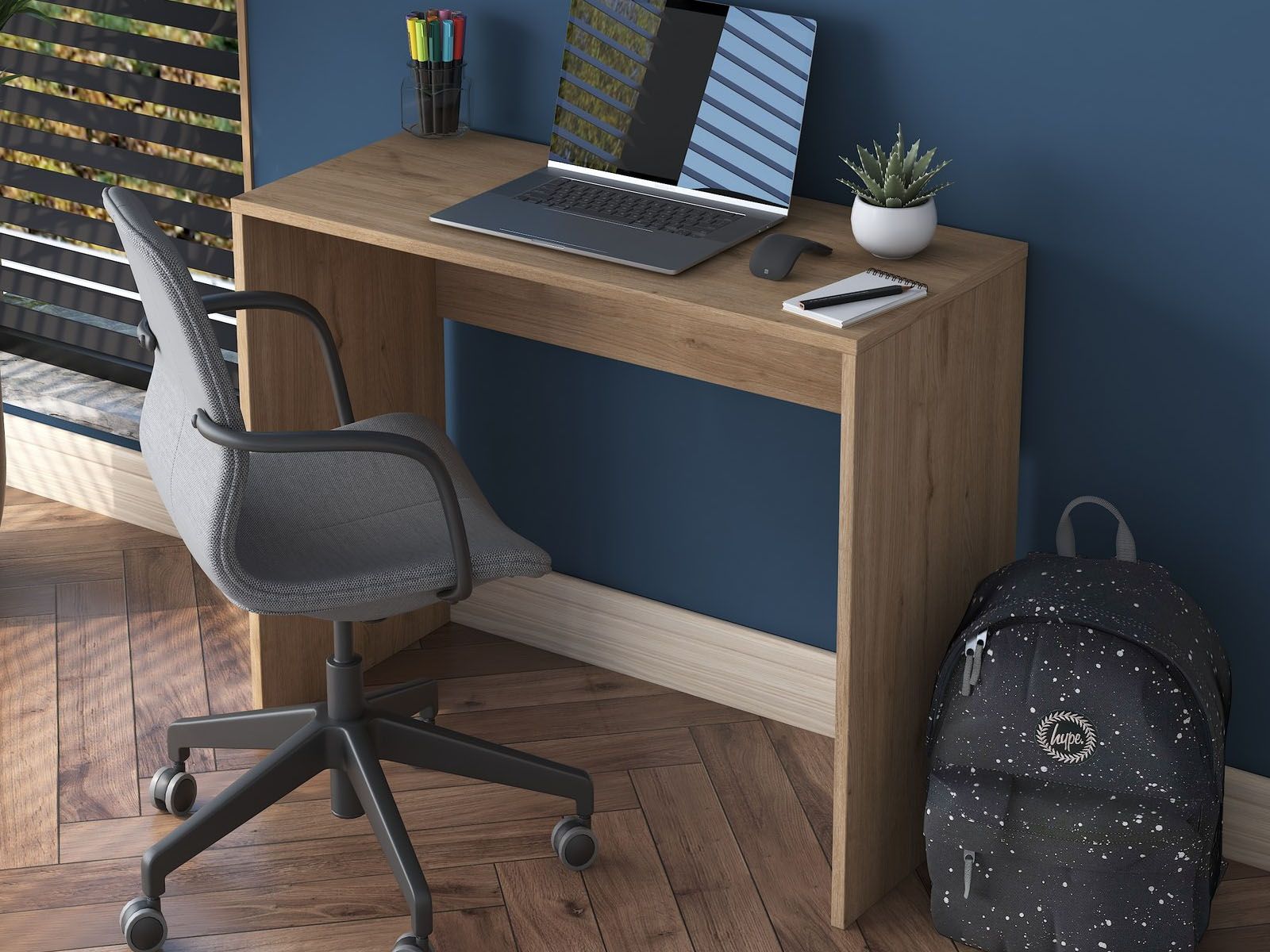 Bureau HARLOW 90 cm noyer