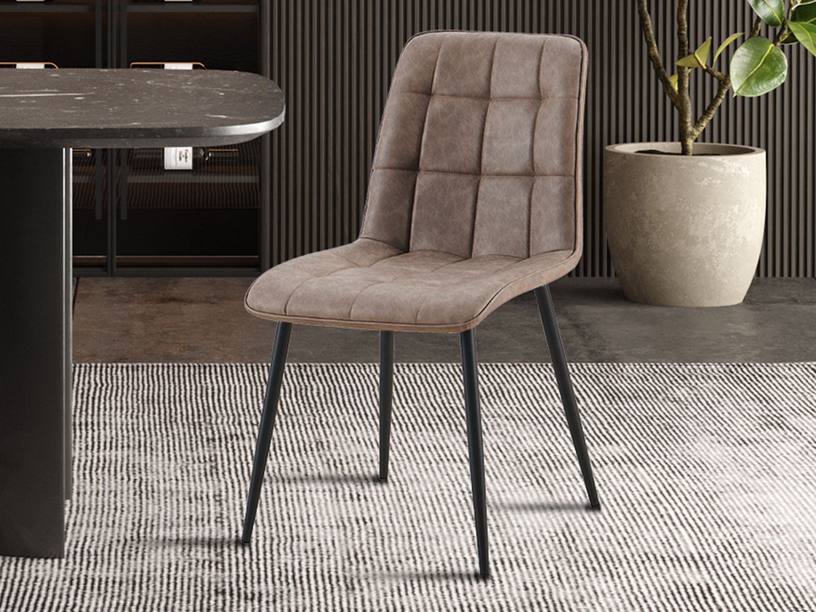 Lot de 4 chaises FARIS brun