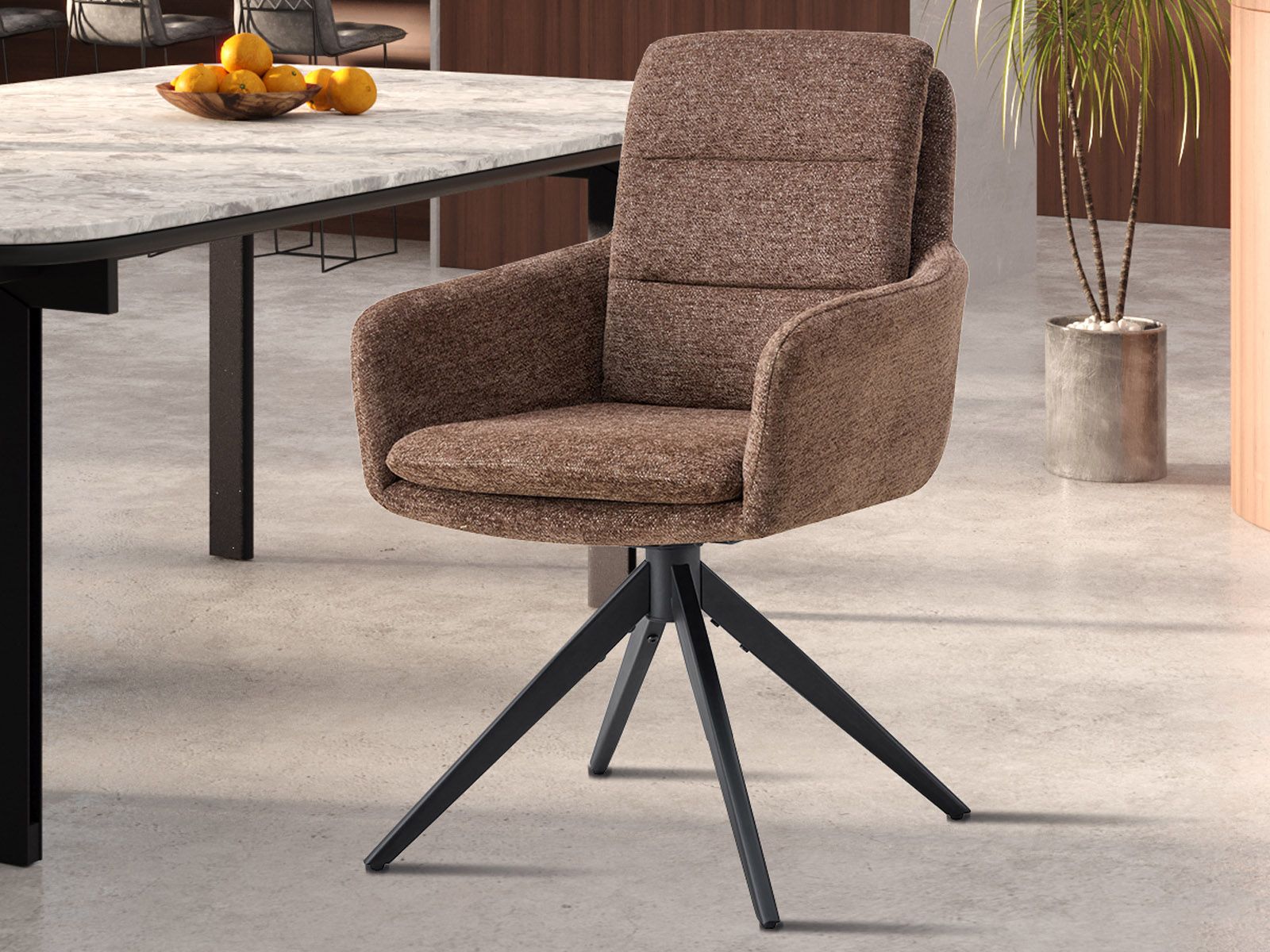 Fauteuil pivotant ISOLDE brun