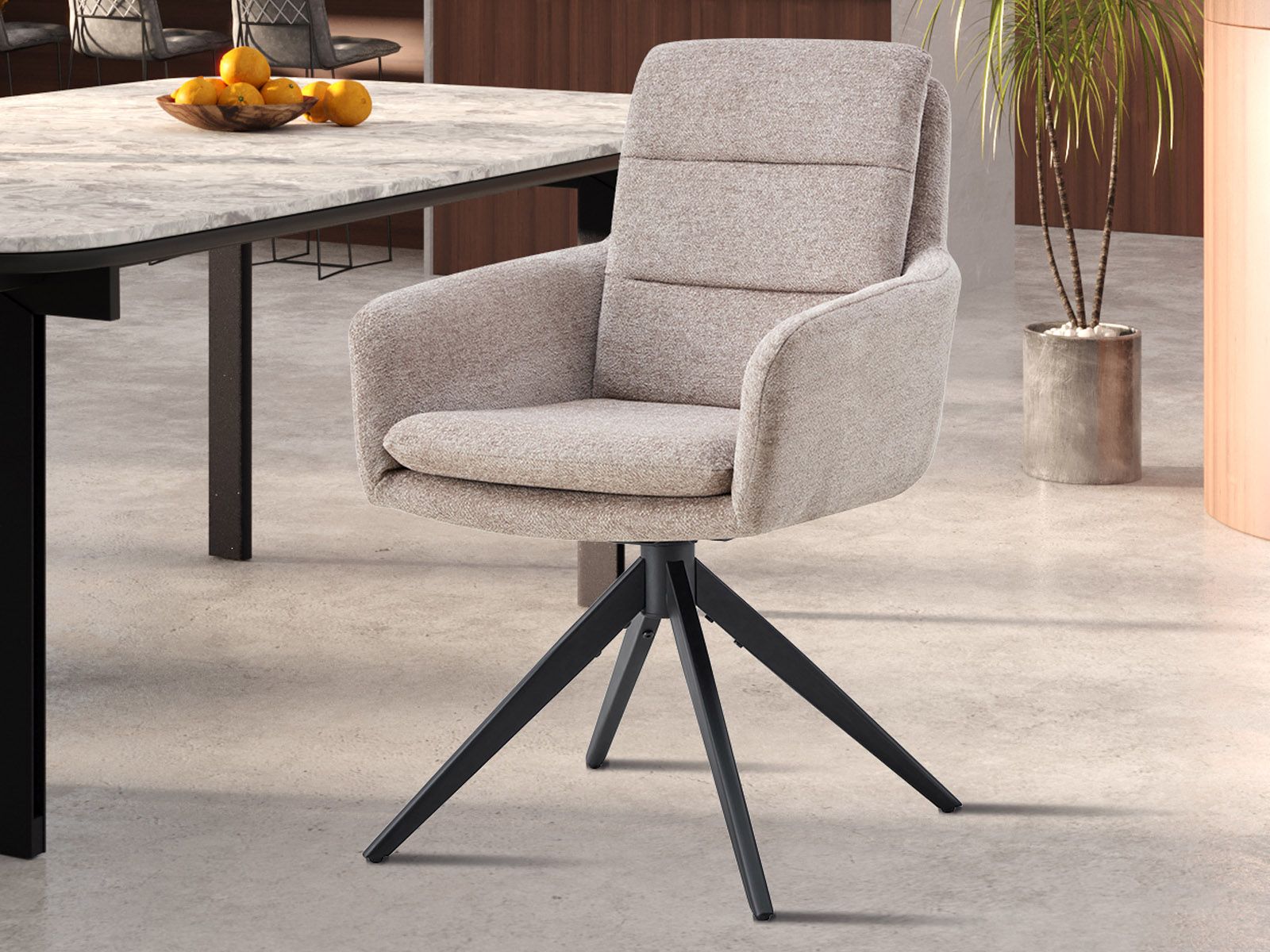 Fauteuil pivotant ISOLDE gris clair