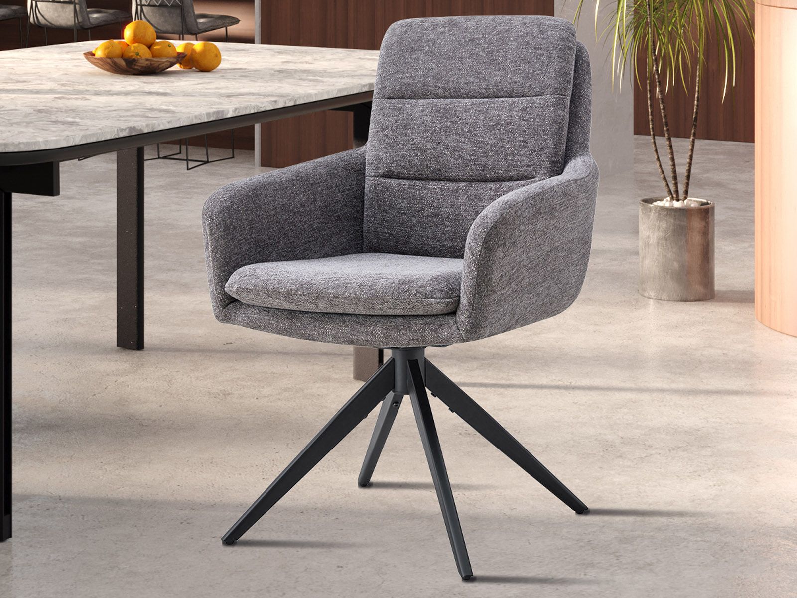 Fauteuil pivotant ISOLDE gris foncé