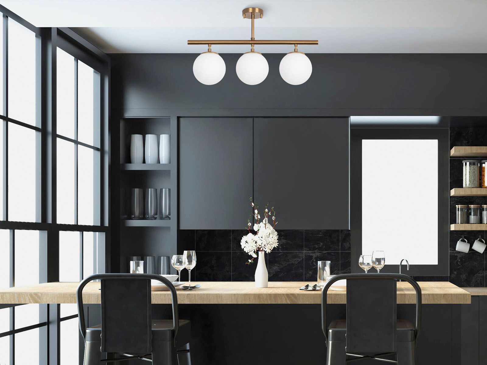 Plafonnier BURICA 3 lampes vintage