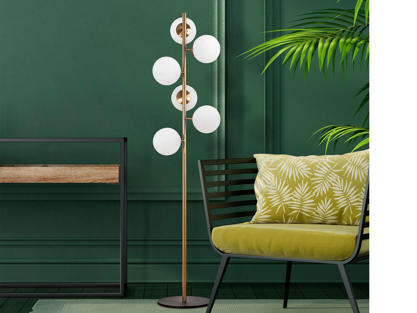 Lampadaire ZAGALLO 6 lampes vintage