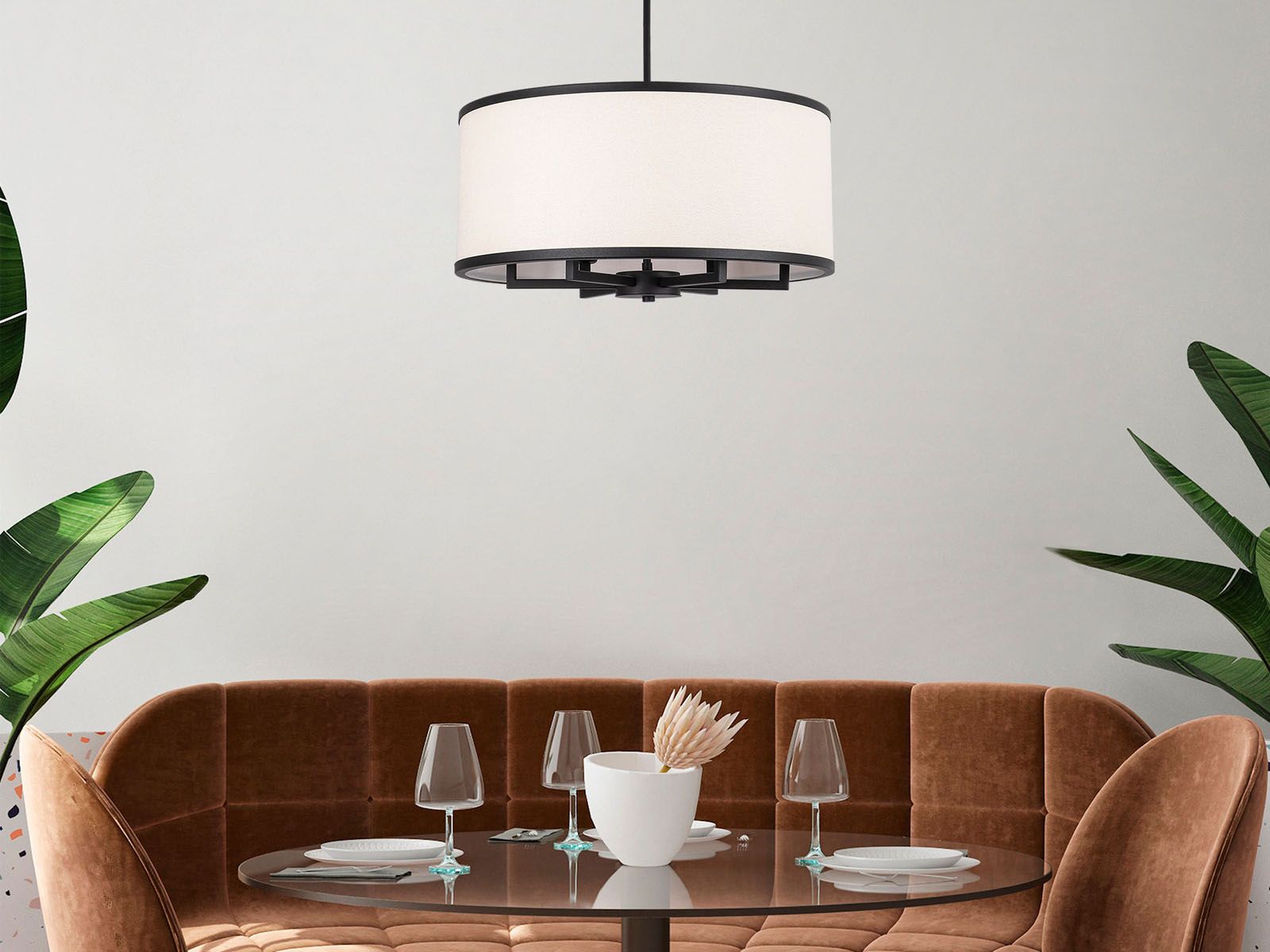 Luminaire suspendu GAVINELLI 6 lampes6 lamp noir/blanc