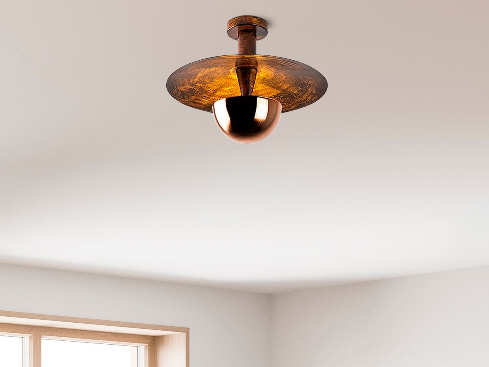 Plafonnier PICCINI 1 lampe cuivre