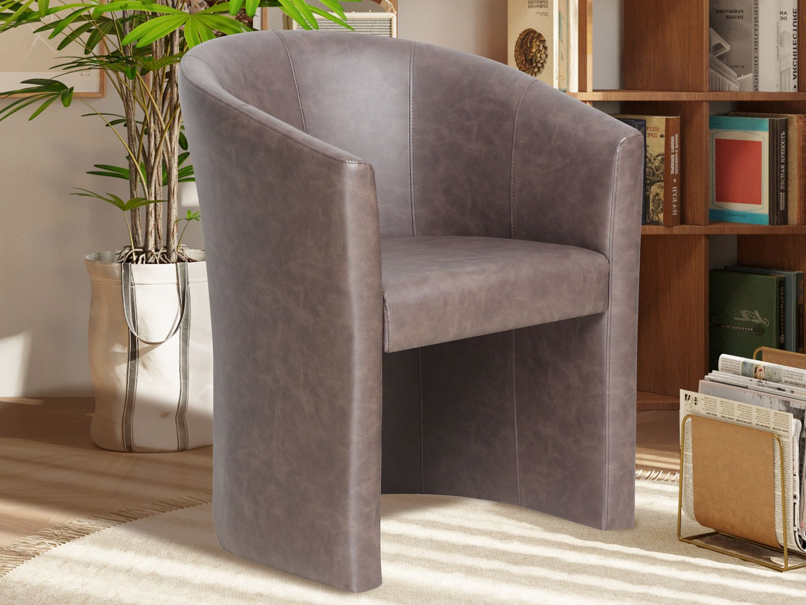 Fauteuil CARLOS brun foncé