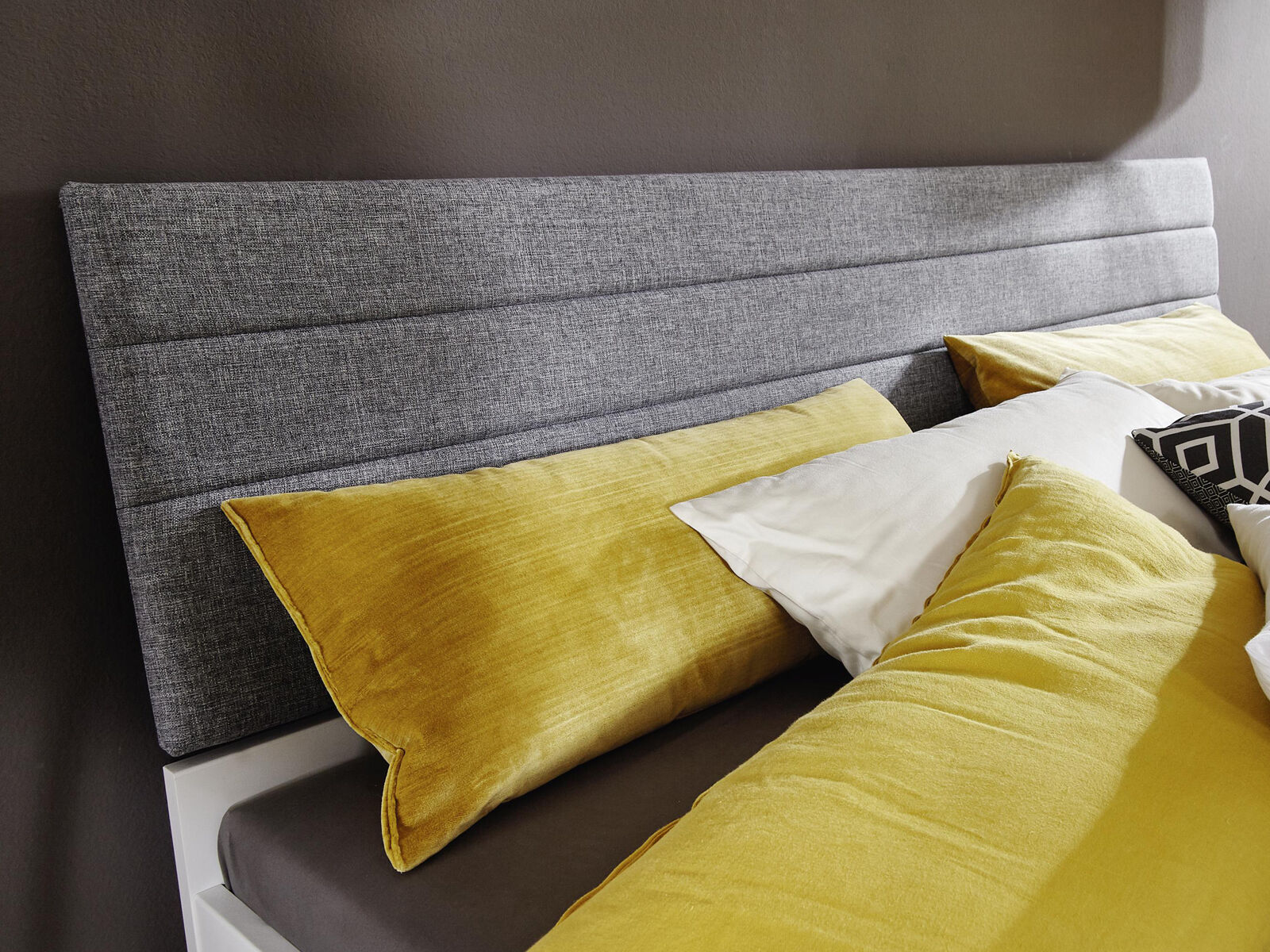 Tête de lit SCARLETT 160x200 cm gris avec tissu