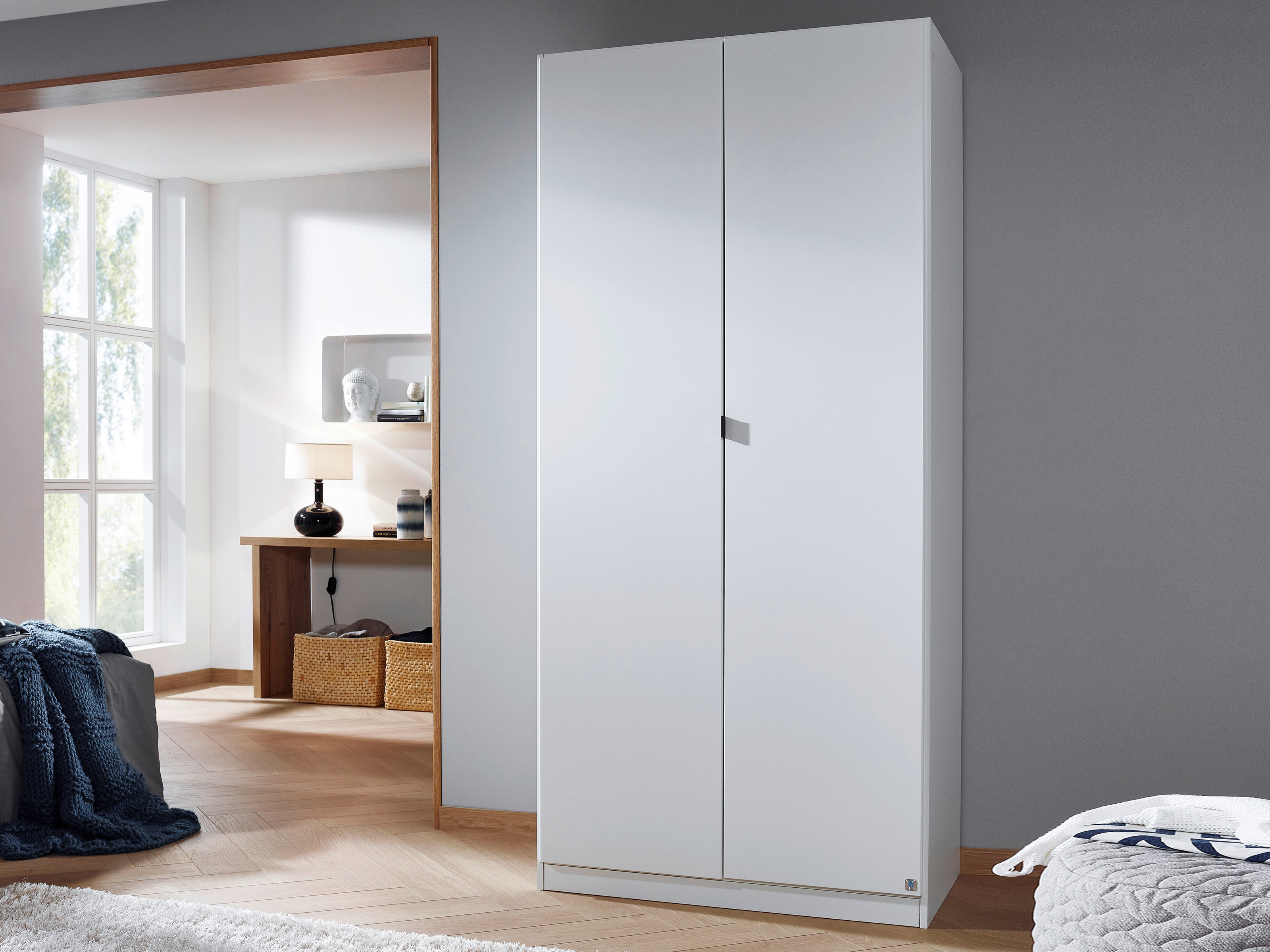 Armoire penderie OTAMENDI 2 portes blanc neige