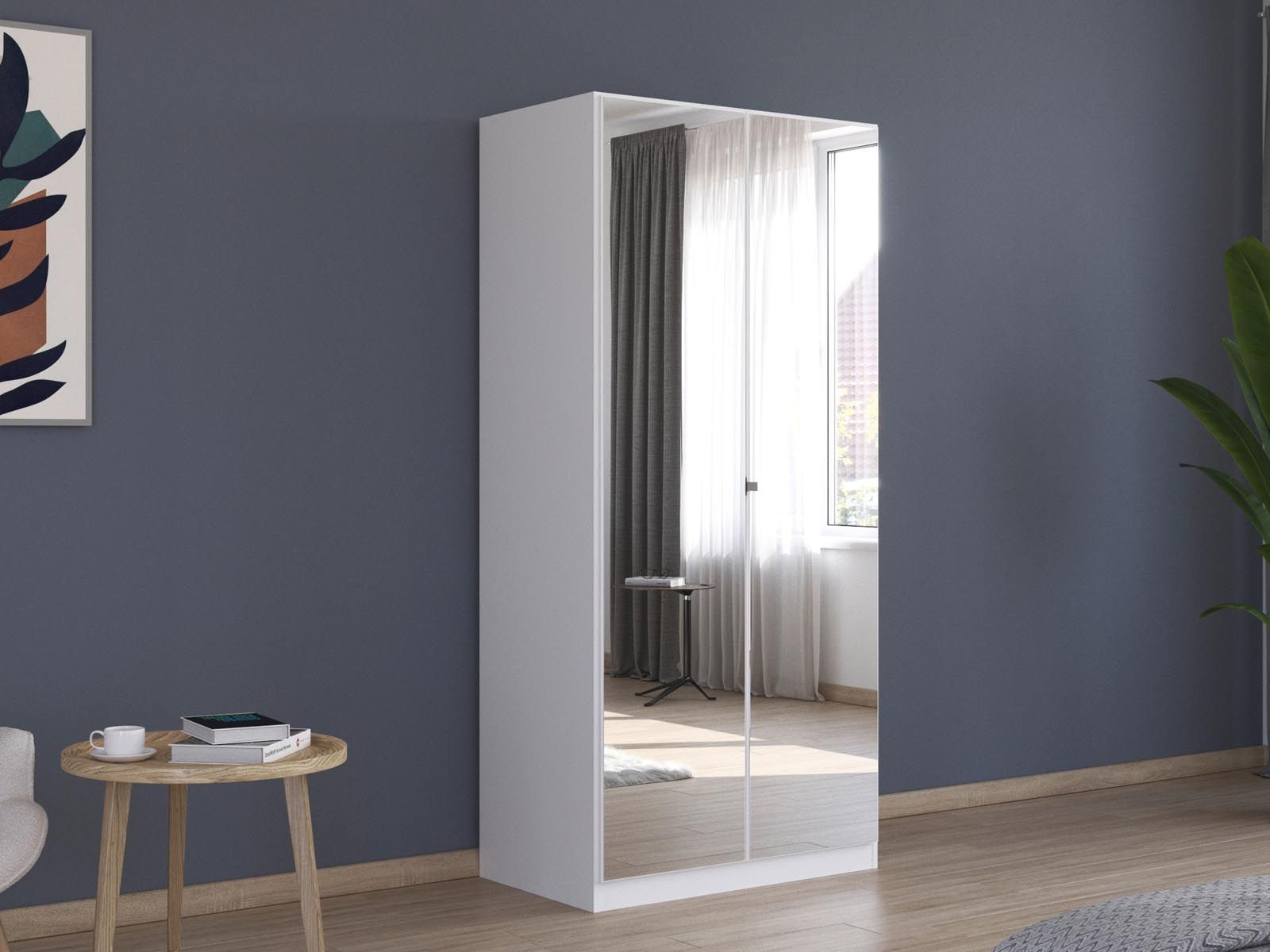 Armoire REFALEO 2 portes blanc avec miroir