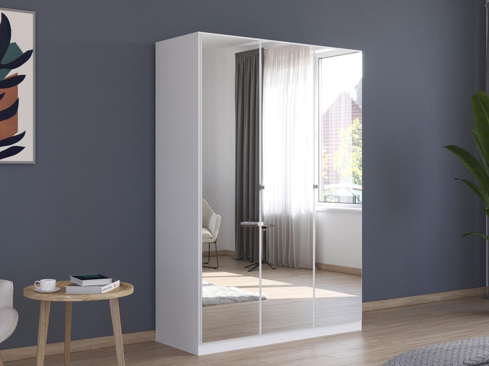Armoire REFALEO 3 portes blanc avec miroir