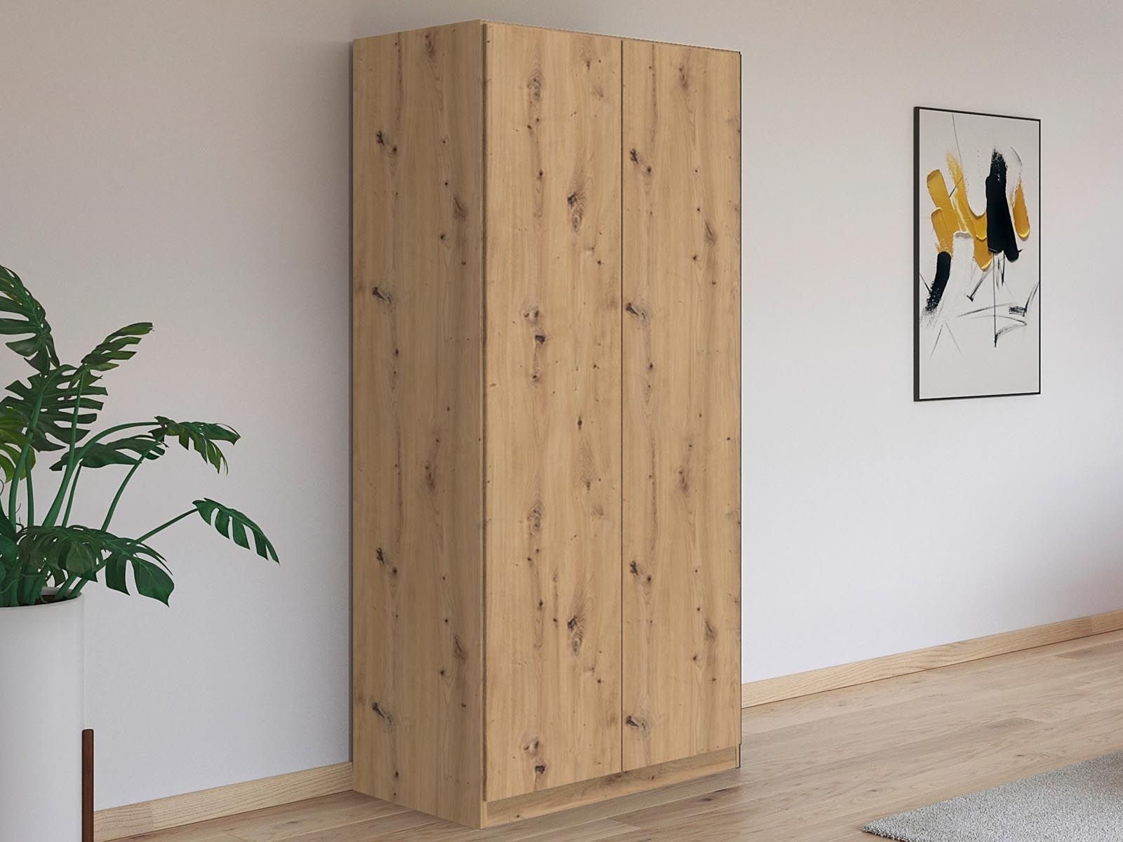 Armoire CONSTANTINOS 2 portes chêne artisan