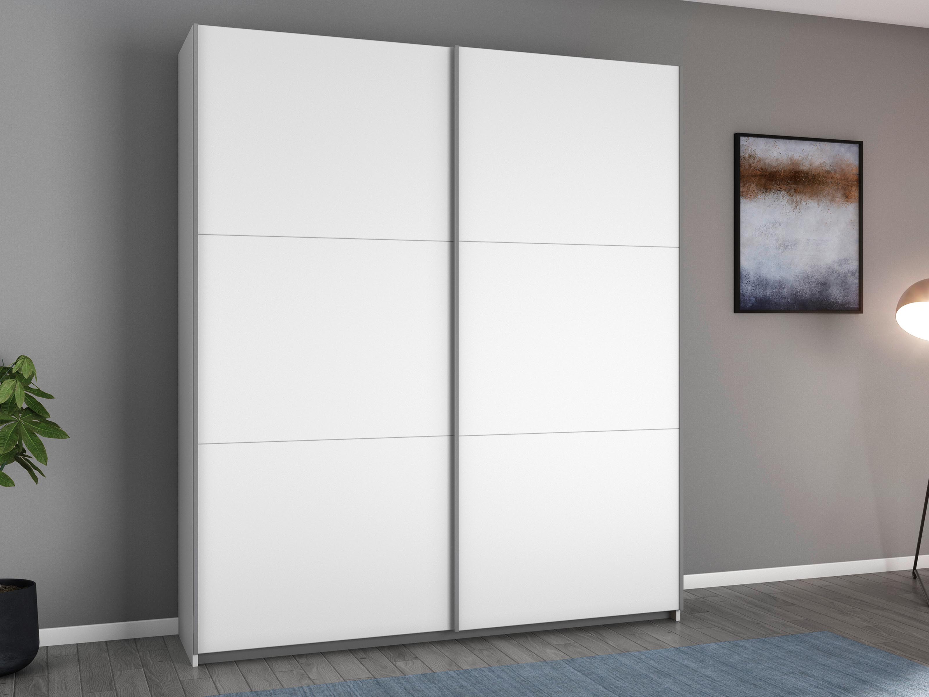 Armoire AYOSO 2 portes coulissantes 175 cm blanc