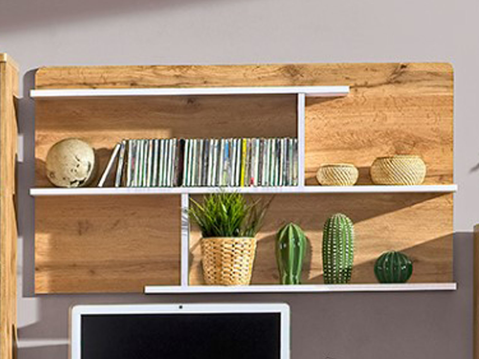 Étagère ARKEA 110 cm blanc/chêne wotan