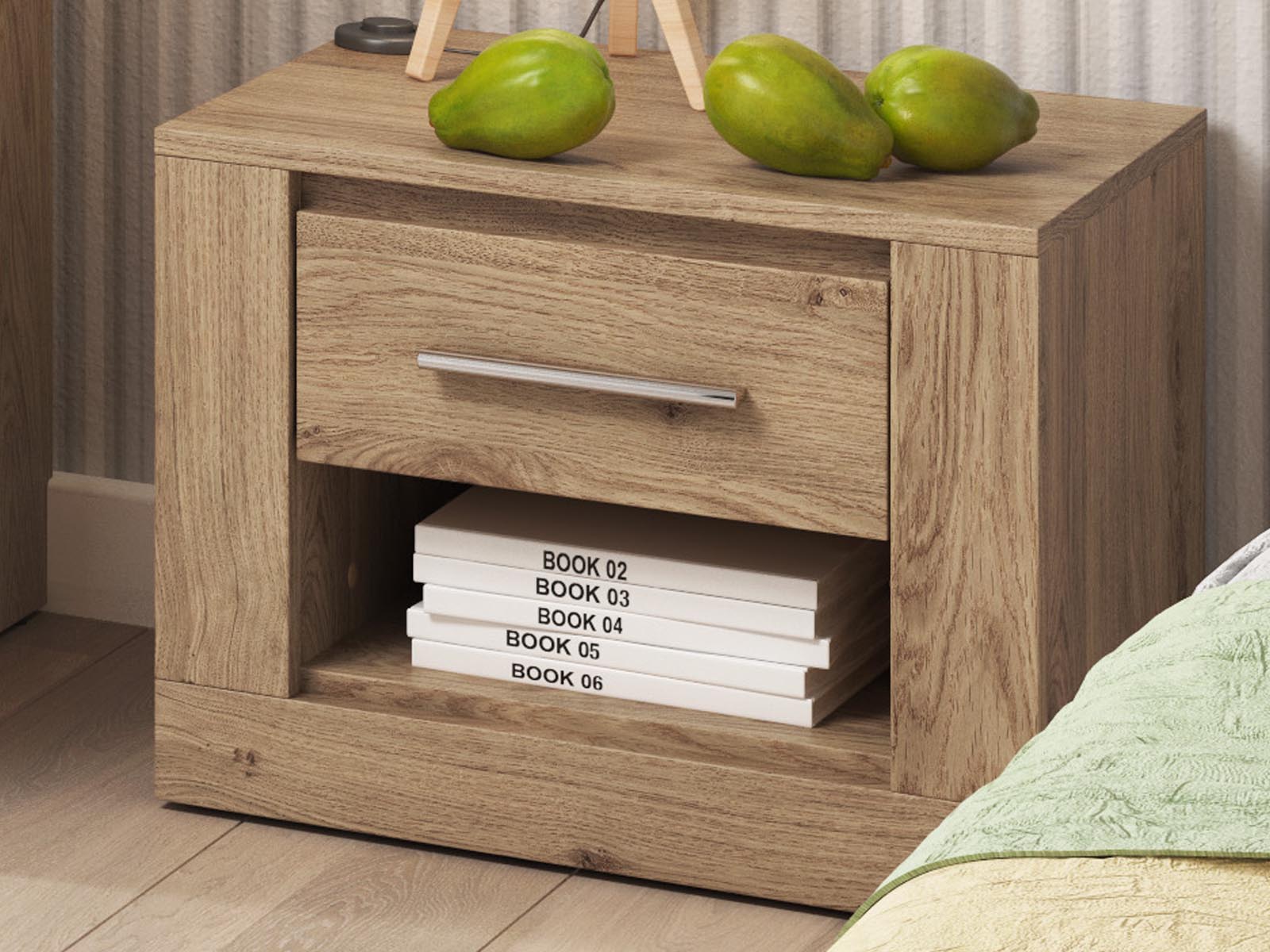 Chevet ARTI 1 tiroir chêne shetland