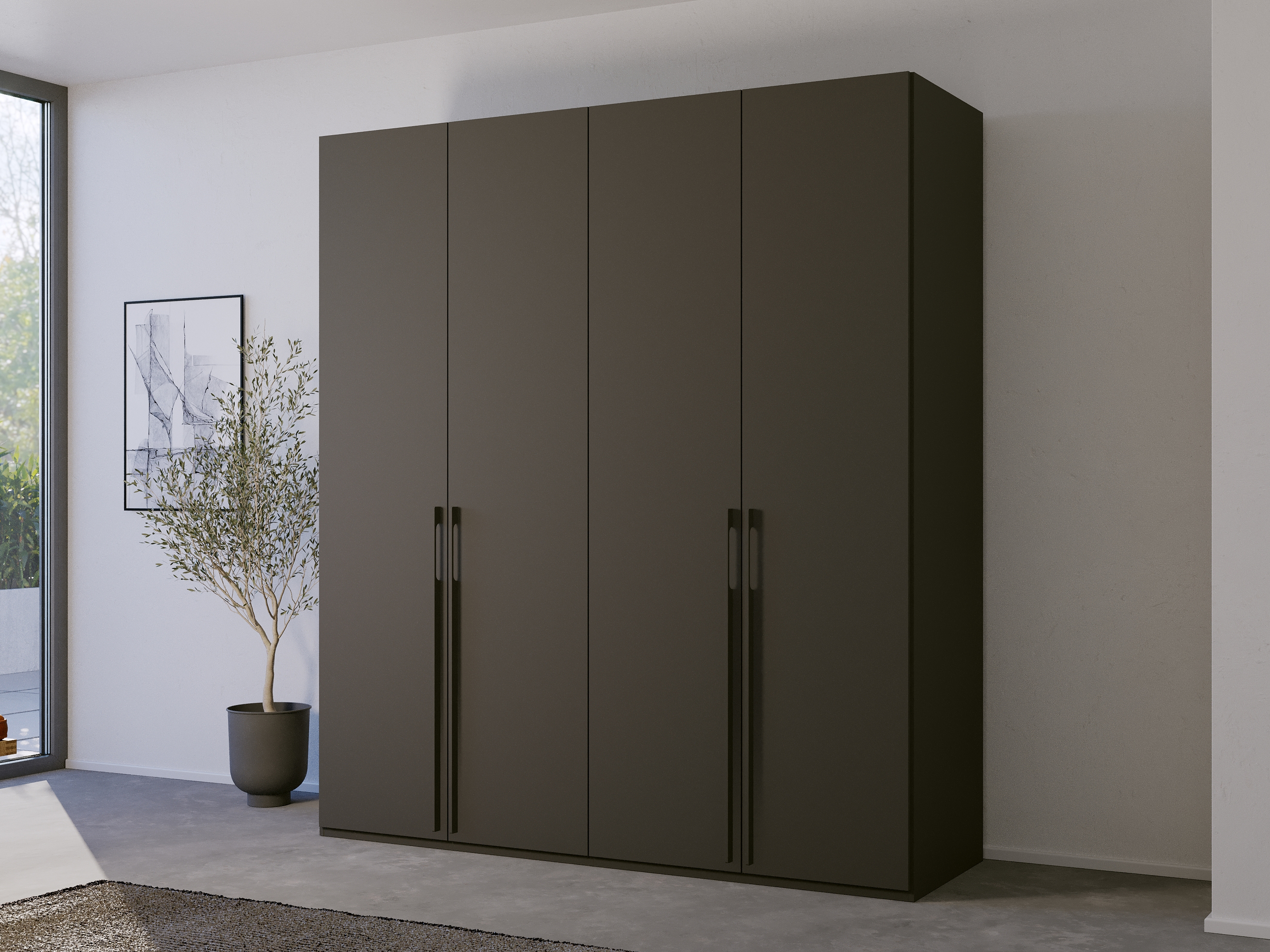 Armoire PUMALA 4 portes graphite