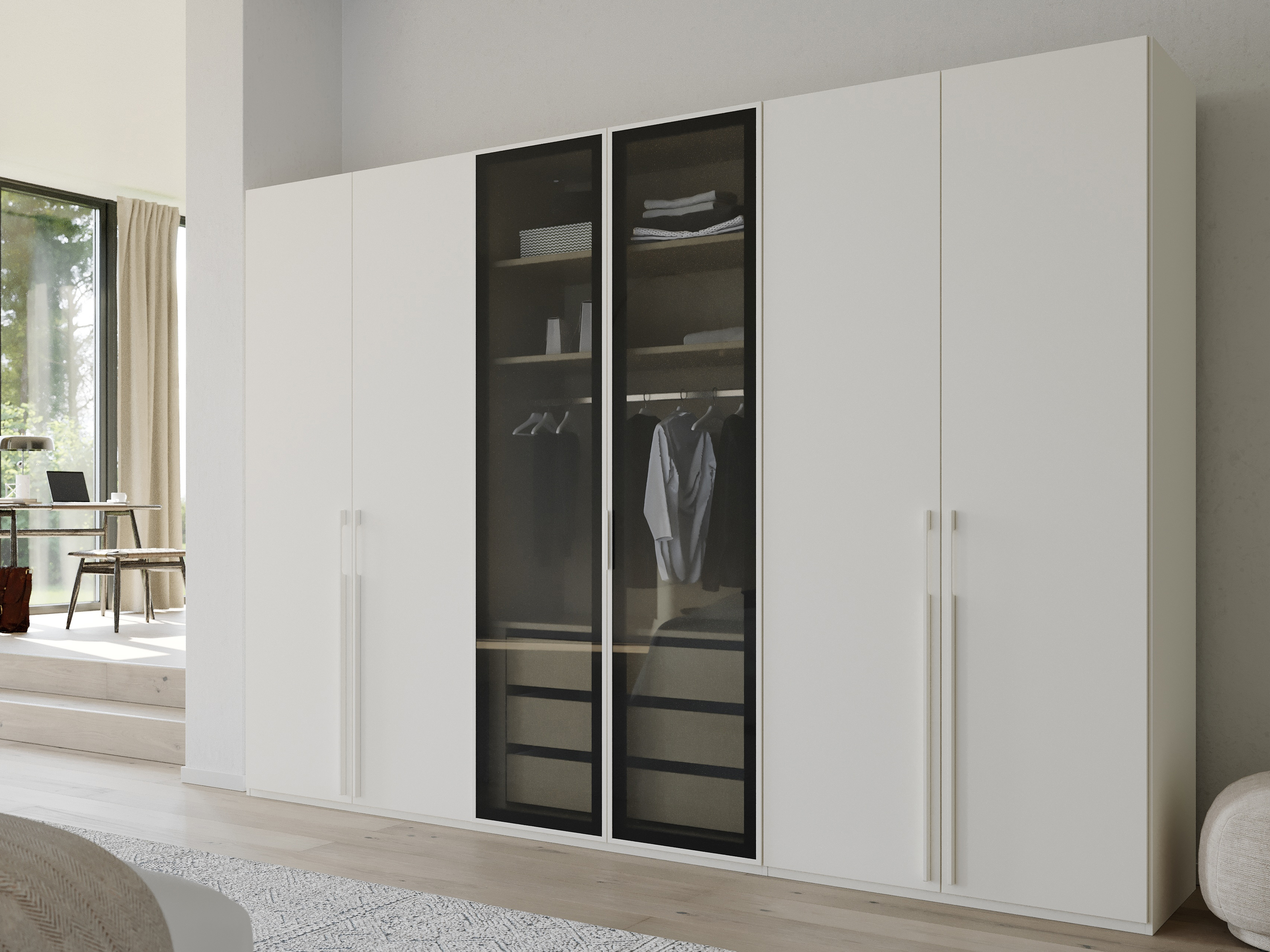 Armoire SHINY 6 portes blanc neige