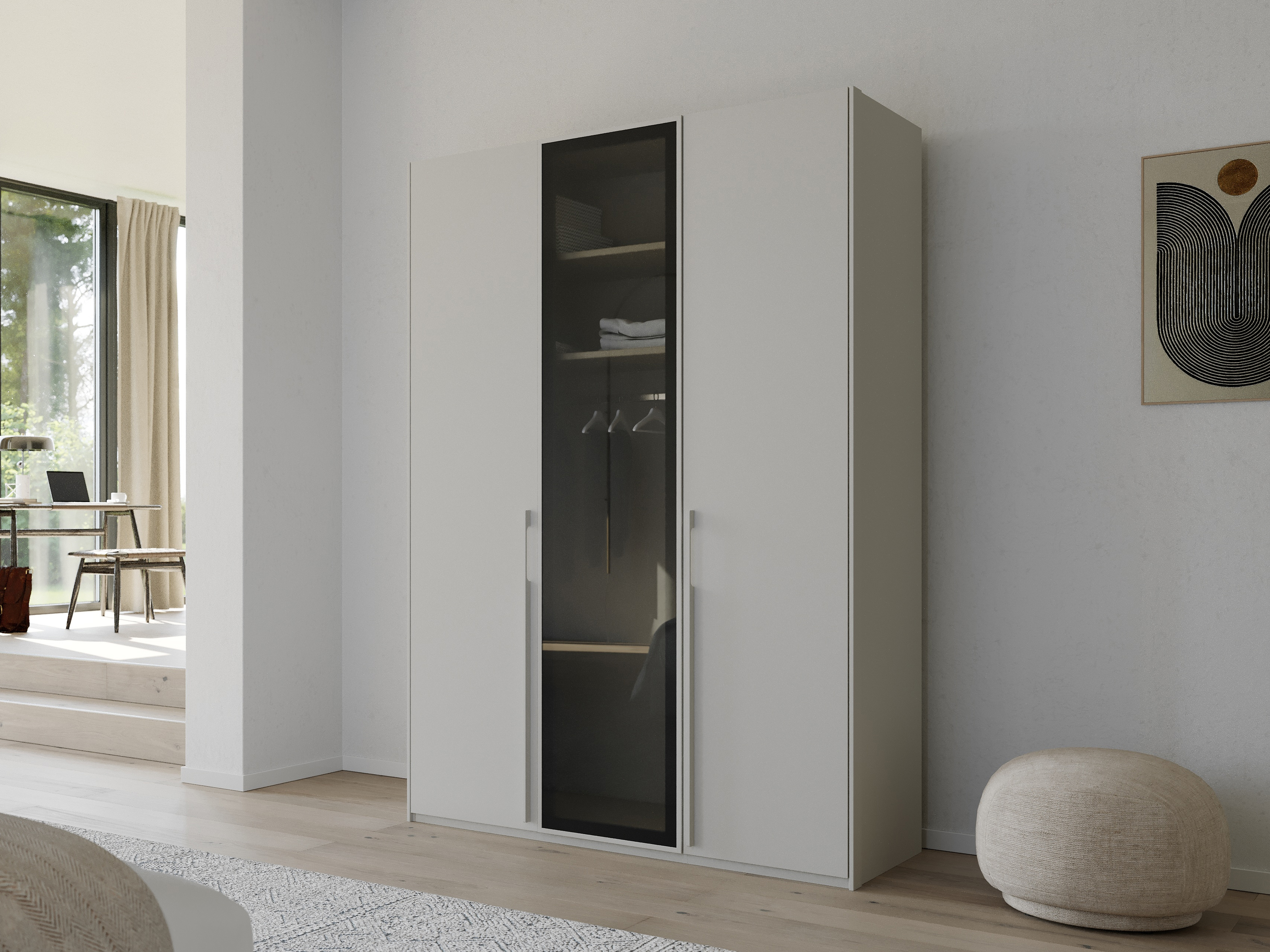 Armoire SINAMA 3 portes gris soie