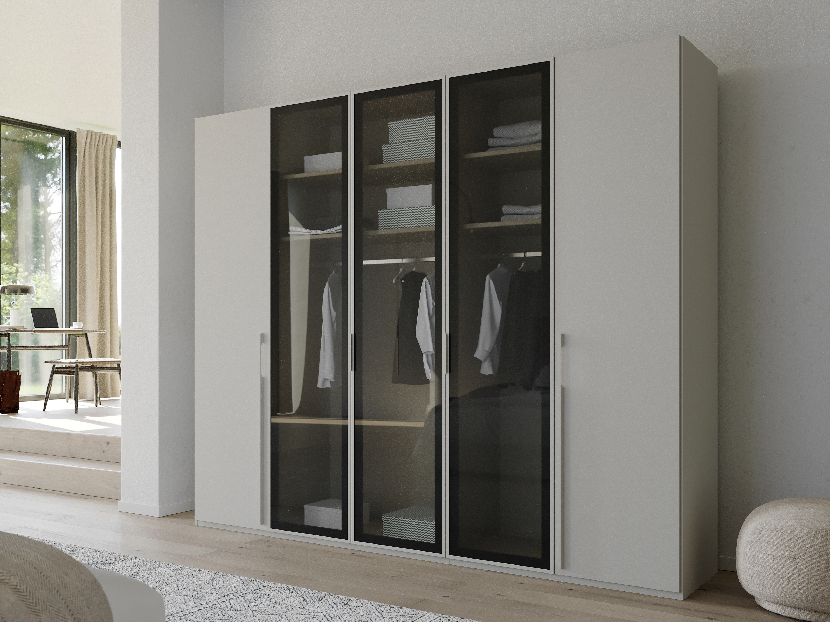 Armoire SINAMA 5 portes gris soie