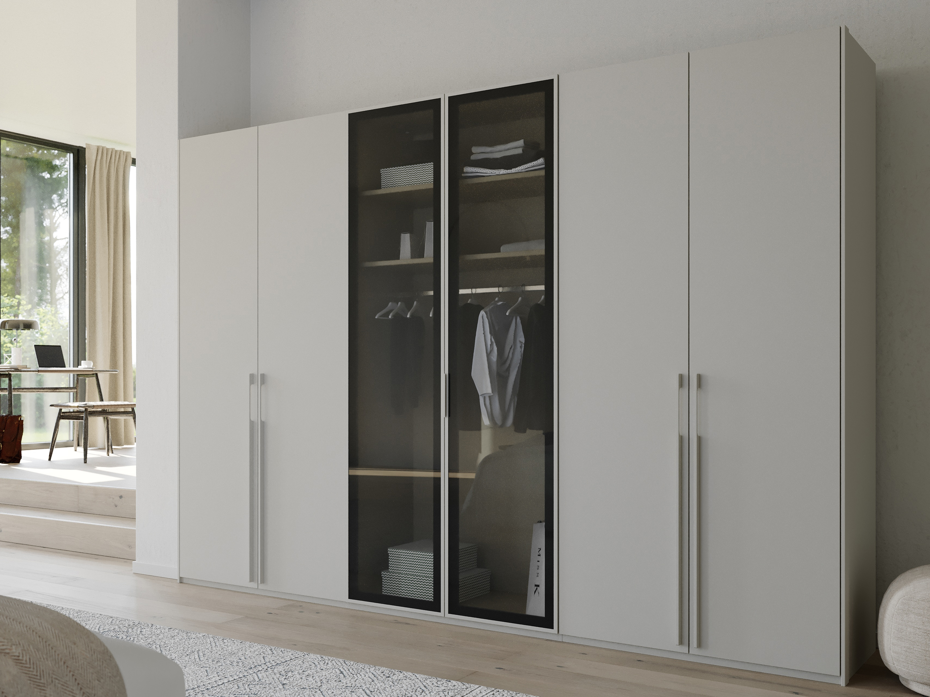 Armoire SINAMA 6 portes gris soie