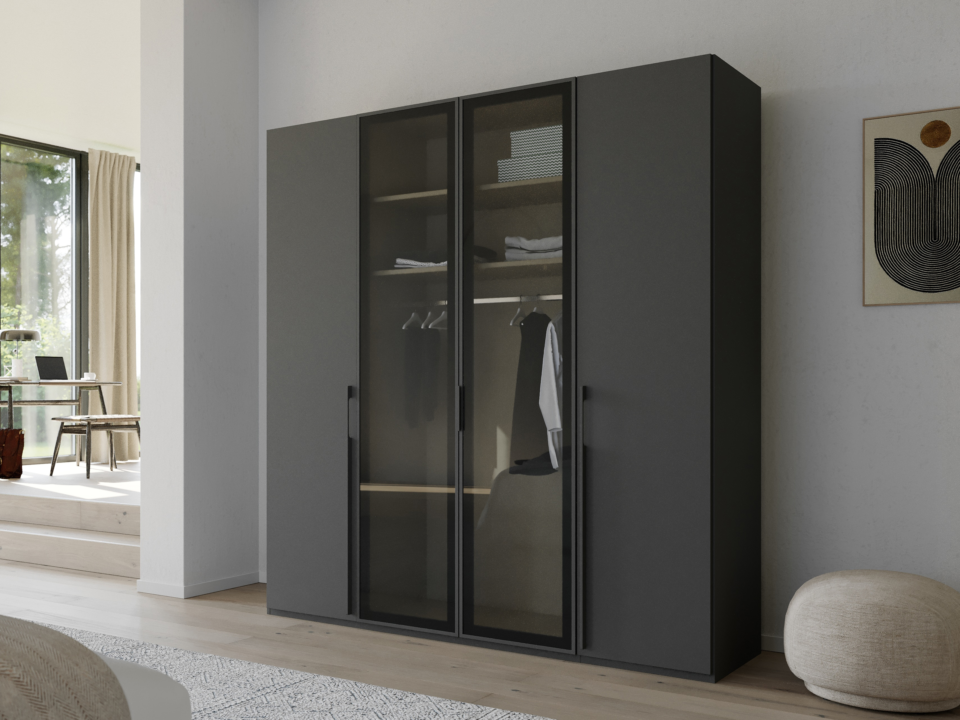 Armoire SINAMA 4 portes graphite