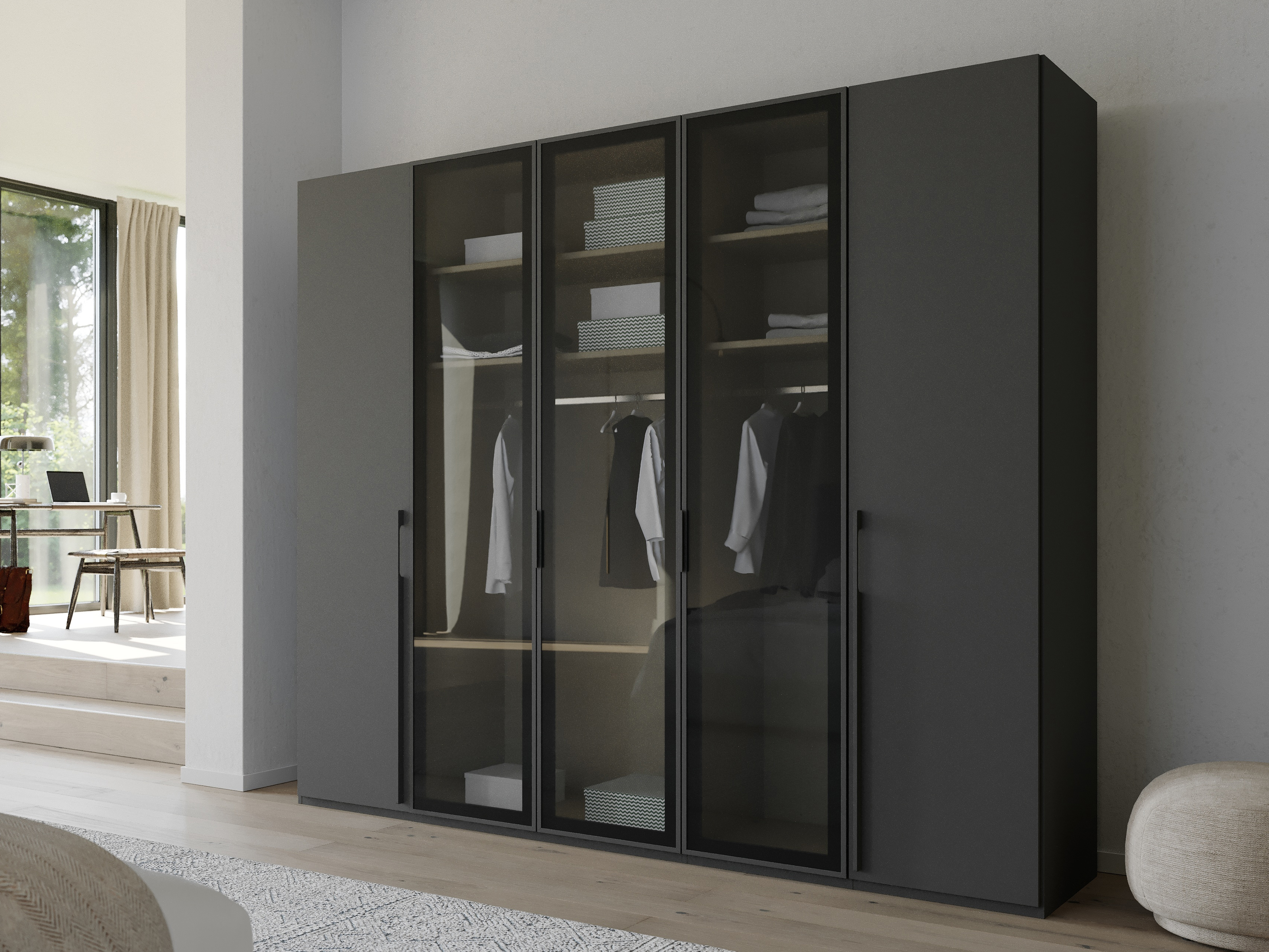 Armoire SINAMA 5 portes graphite