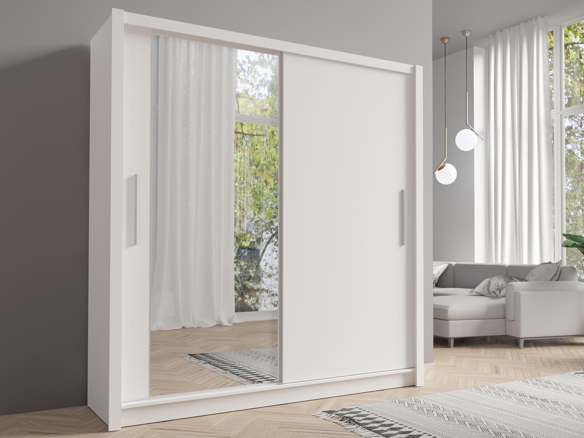 Armoire BAKURIA 2 portes coulissantes blanc