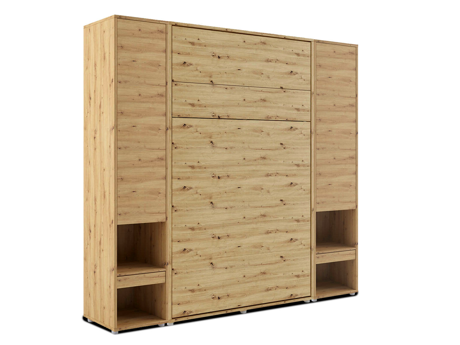 Lit mural escamotable CONCEPTION PRO 120x200 cm chêne artisan (vertical) avec armoires