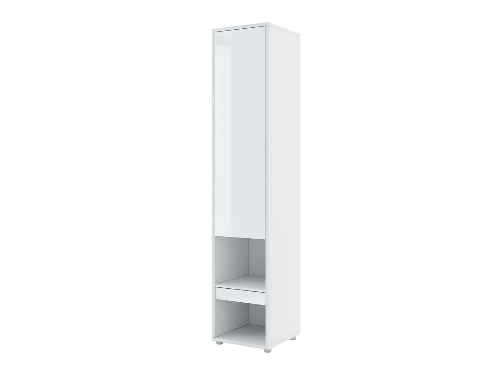 Armoire CONCEPTION PRO 1 porte 1 tiroir blanc/blanc brillant
