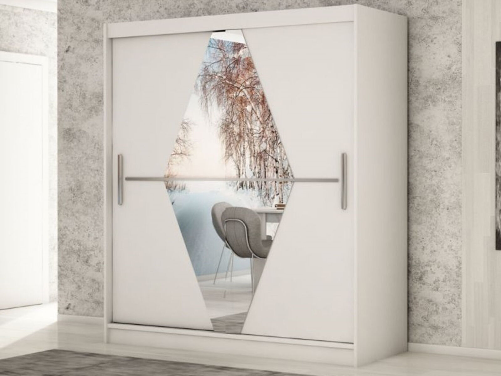 Armoire BOLIVAR 2 portes coulissantes 200 cm blanc