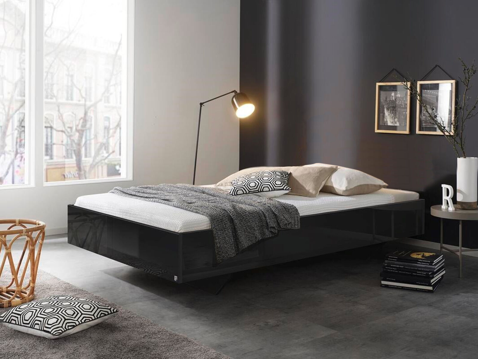 Lit IXANA 120x200 cm gris brillant