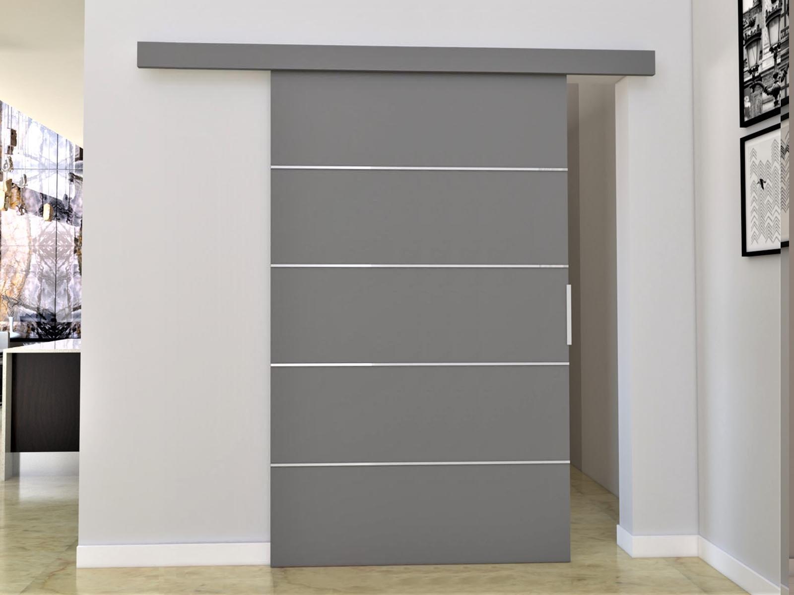 Porte coulissante CLOVIS 106 cm gris