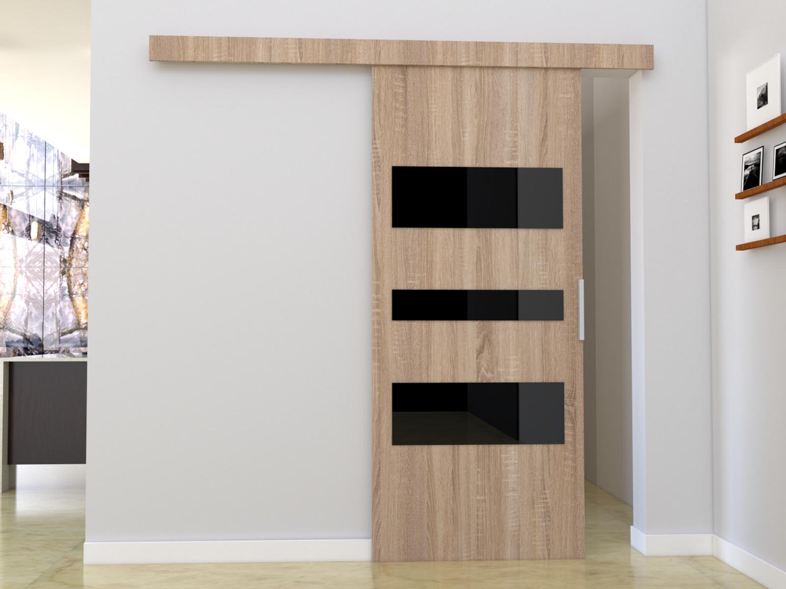 Porte coulissante CORWEL 76 cm sonoma