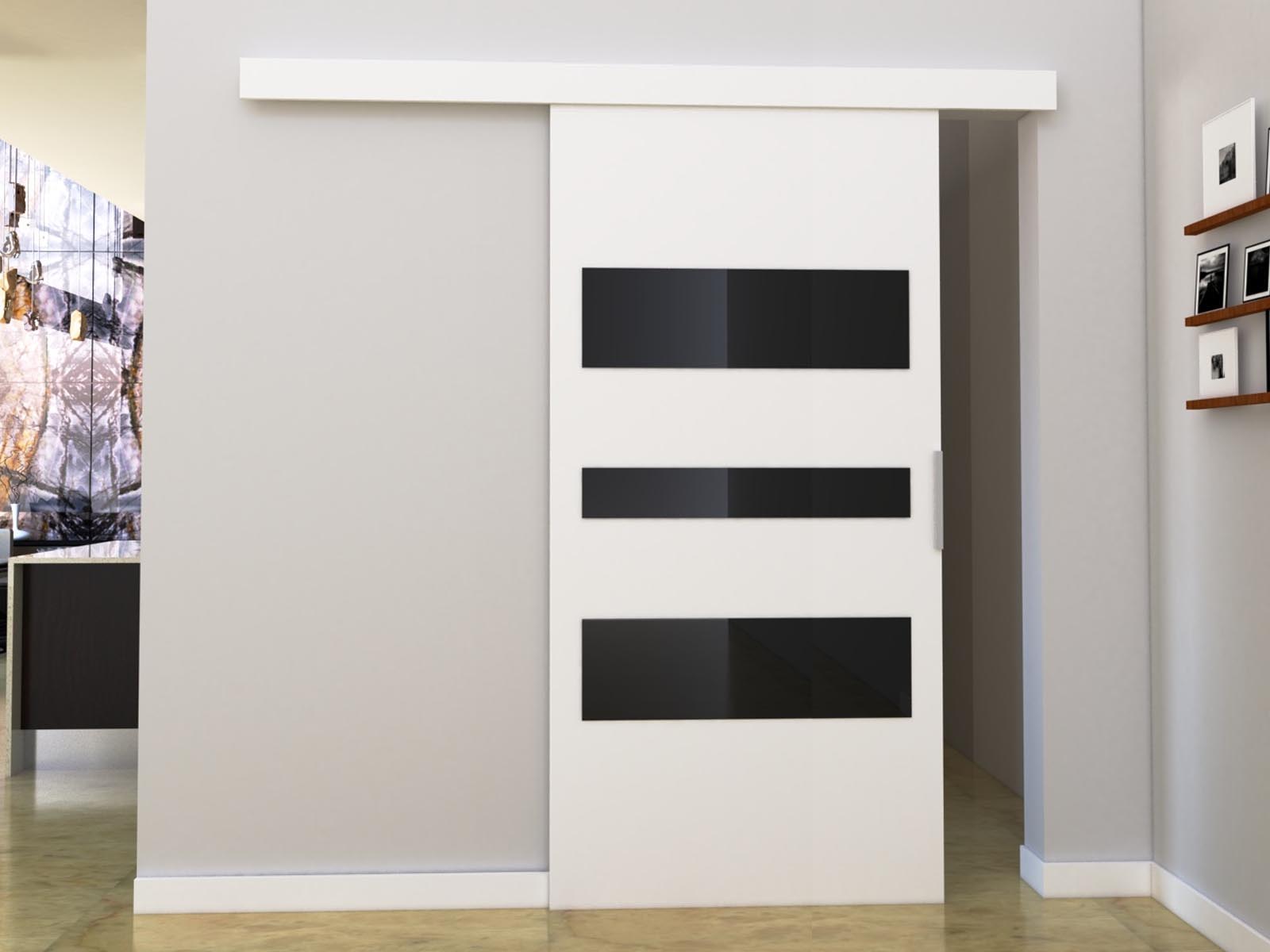 Porte coulissante CORWEL 86 cm blanc