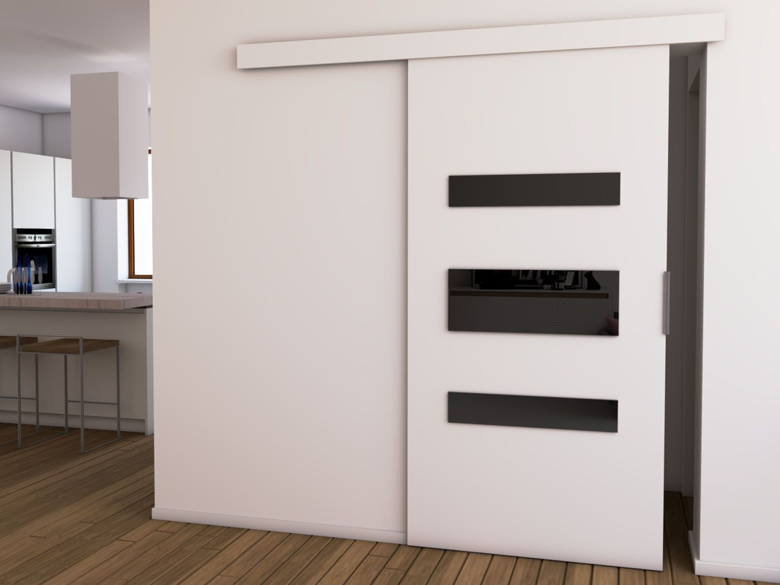 Porte coulissante COLLEEN 106 cm blanc