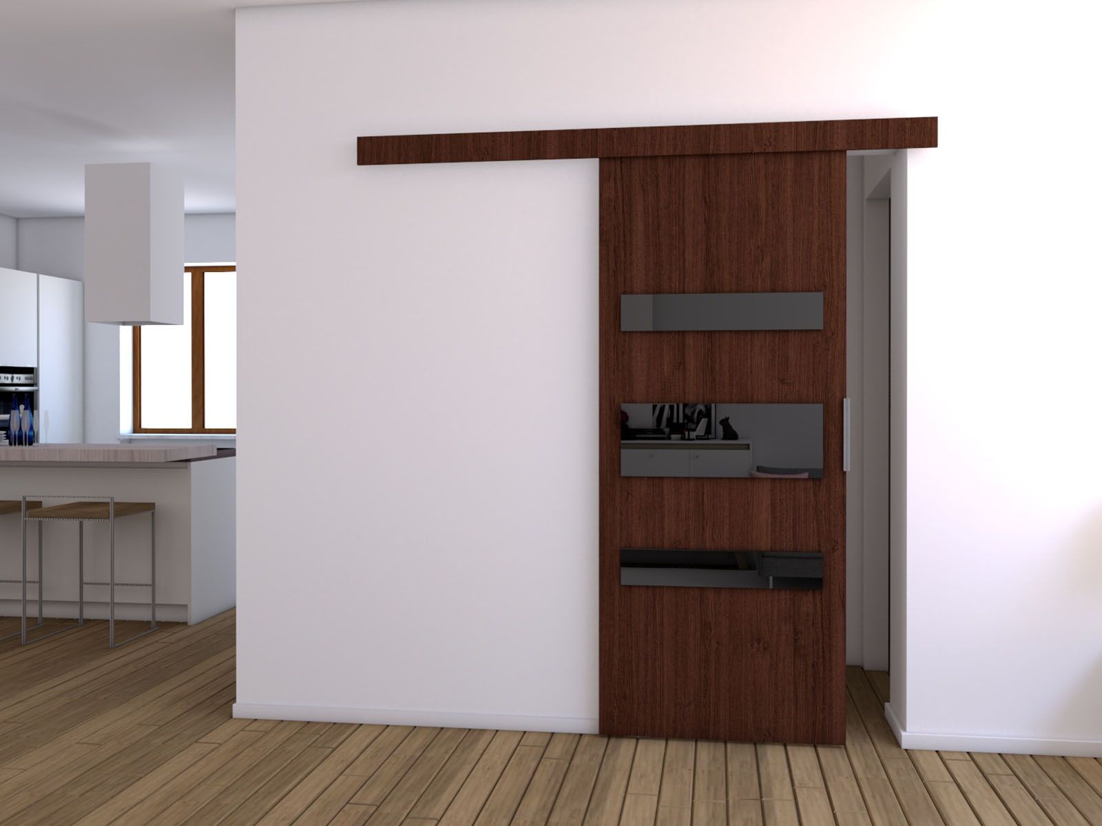 Porte coulissante COLLEEN 76 cm wengué