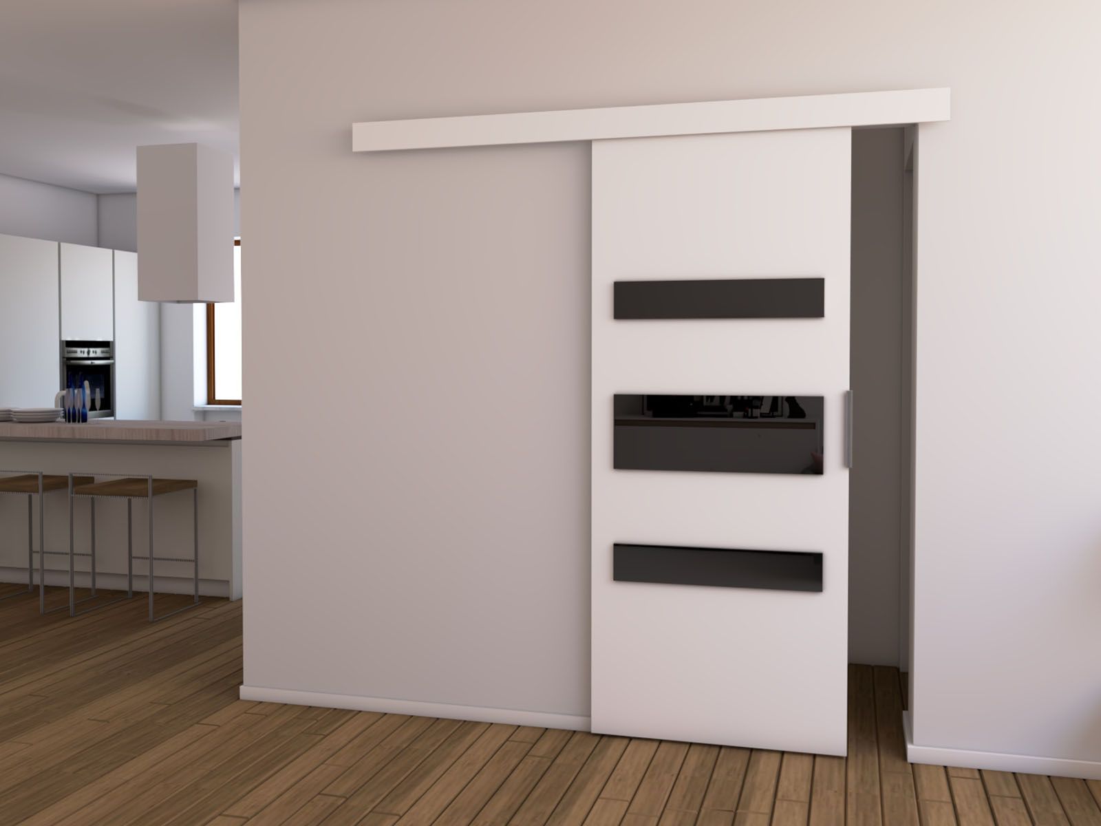 Porte coulissante COLLEEN 86 cm blanc