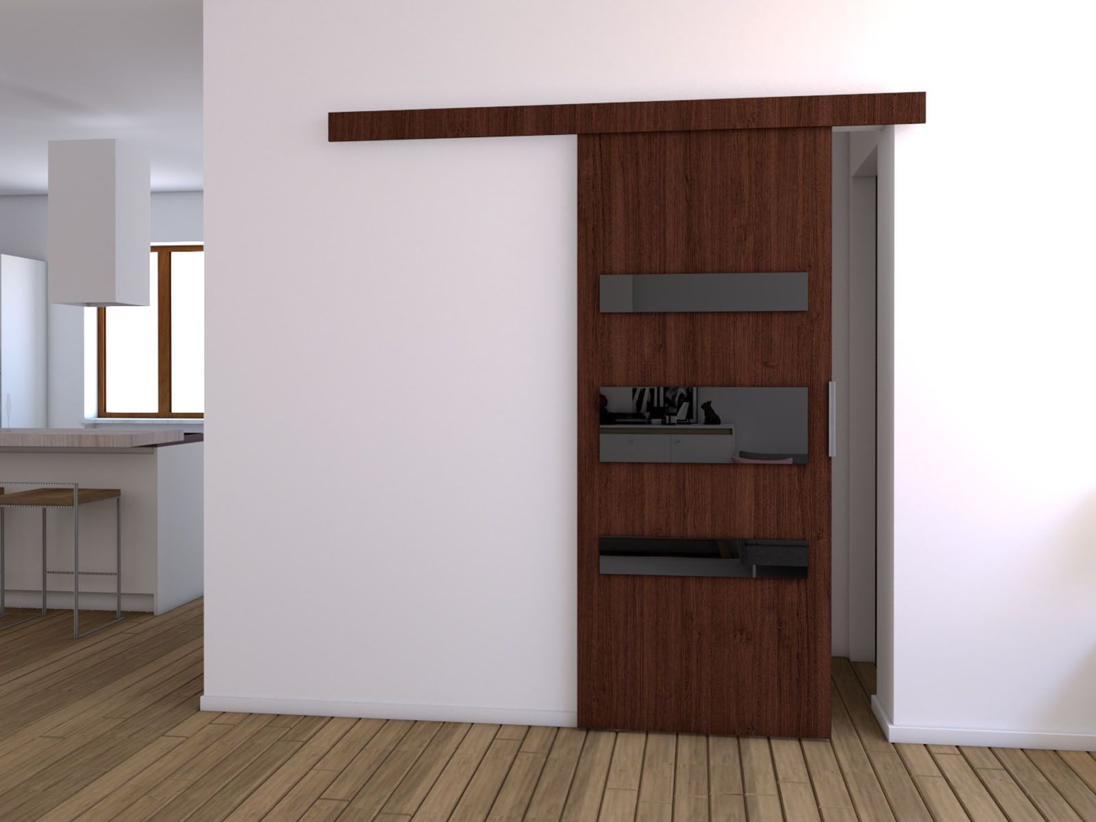 Porte coulissante COLLEEN 86 cm wengué