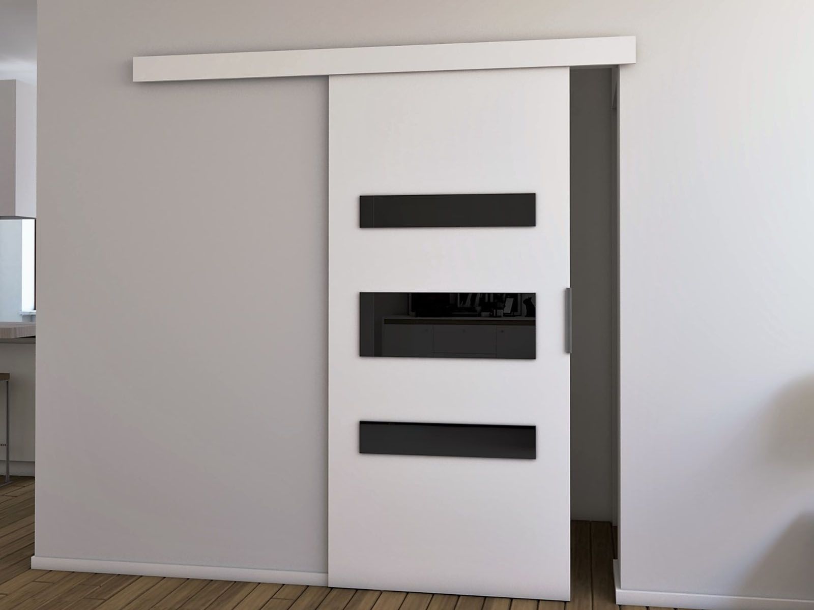 Porte coulissante COLLEEN 96 cm blanc