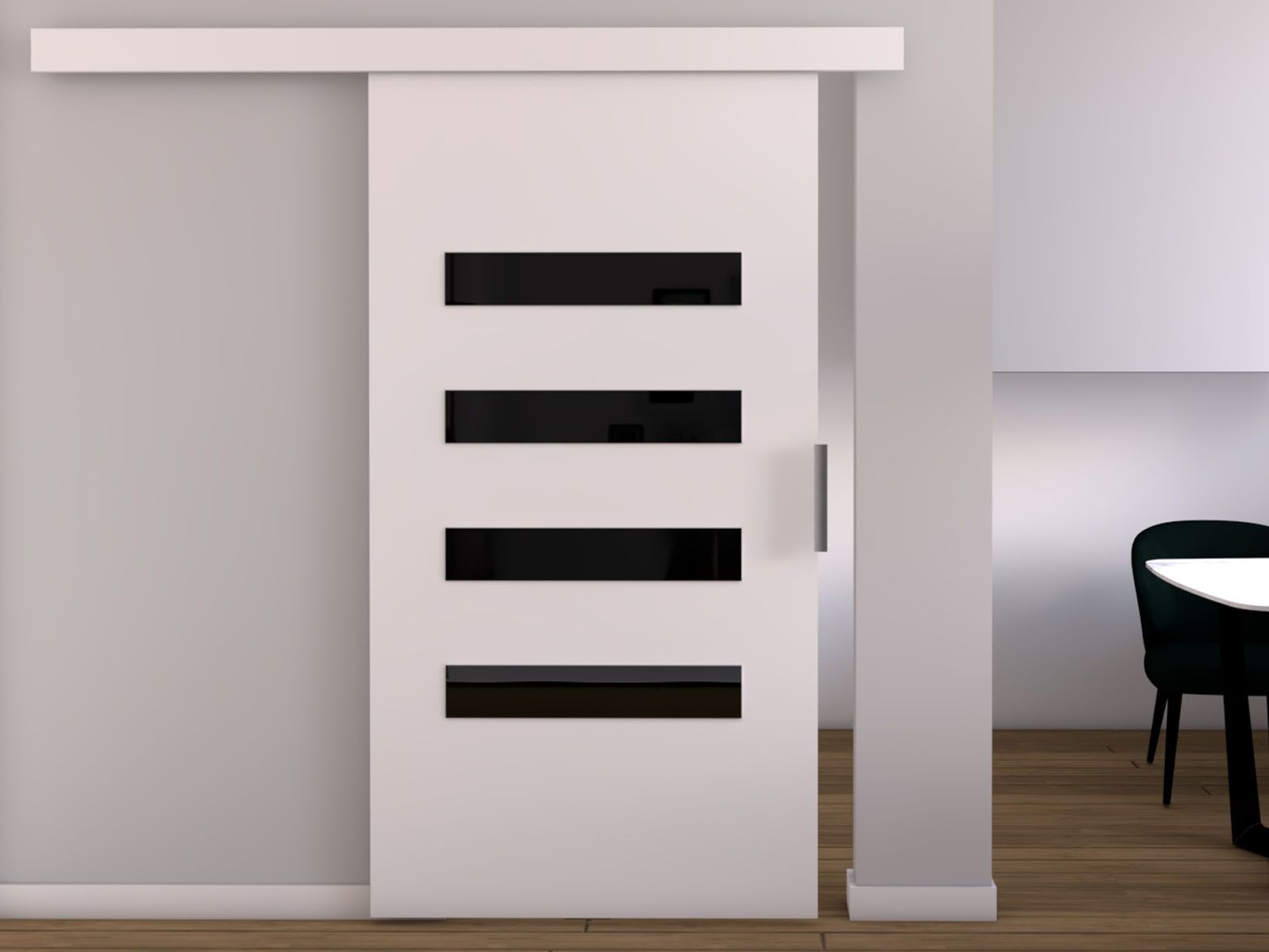 Porte coulissante CLAUDINE 106 cm blanc