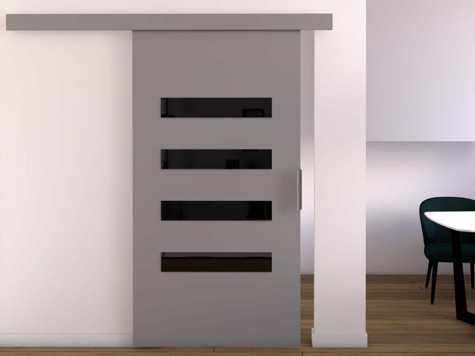 Porte coulissante CLAUDINE 106 cm gris