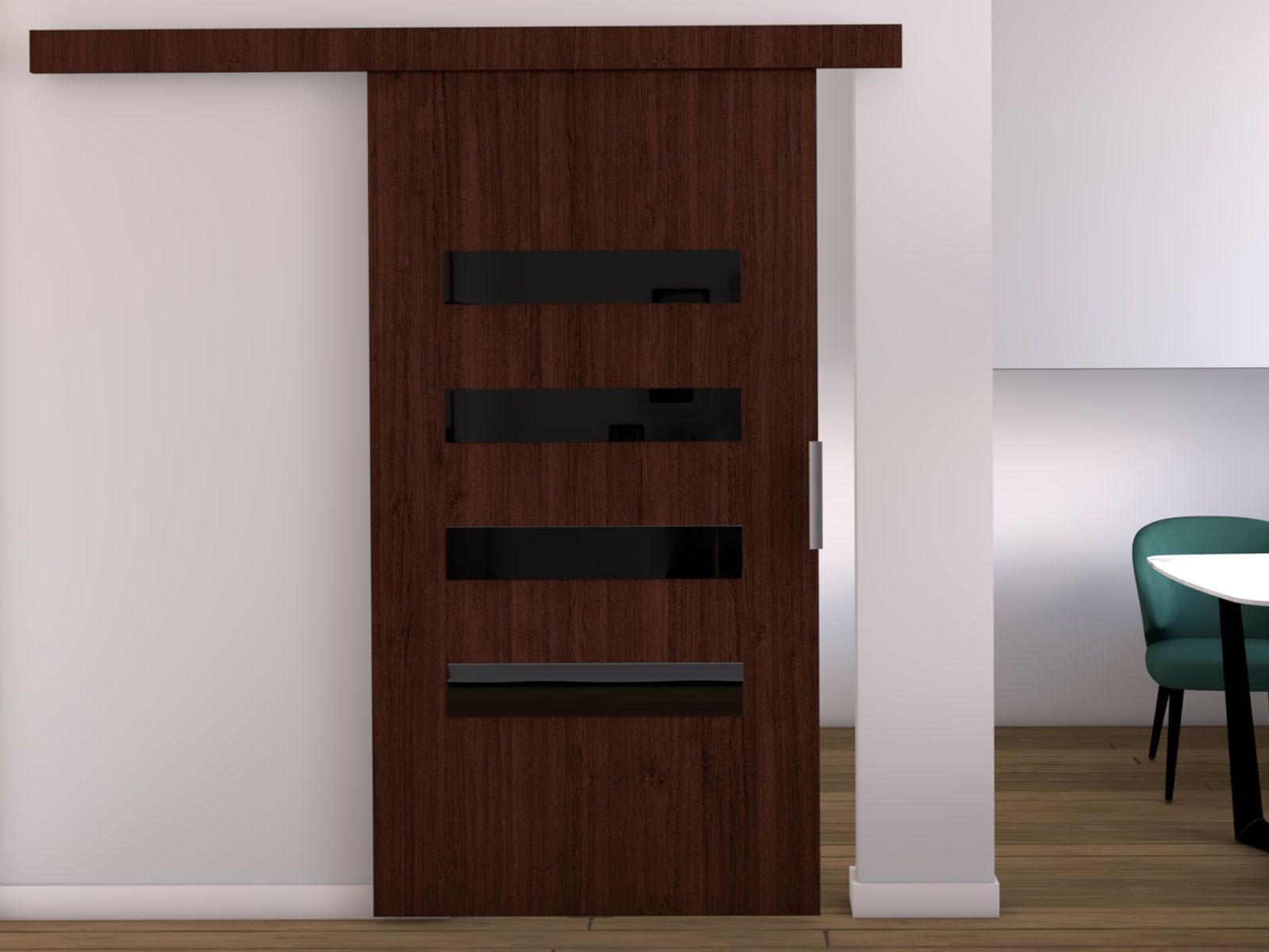 Porte coulissante CLAUDINE 106 cm wengué