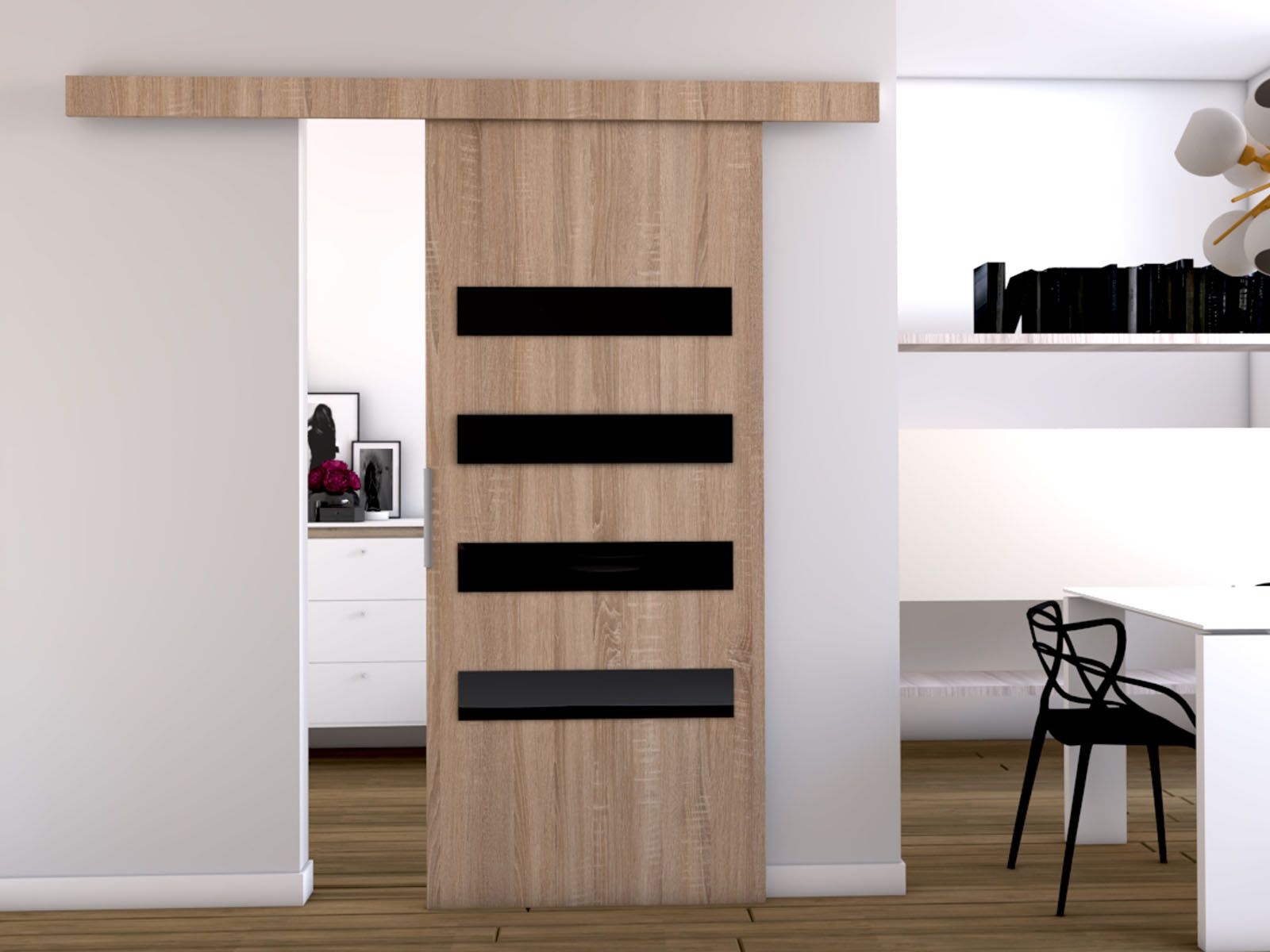 Porte coulissante CLAUDINE 86 cm sonoma