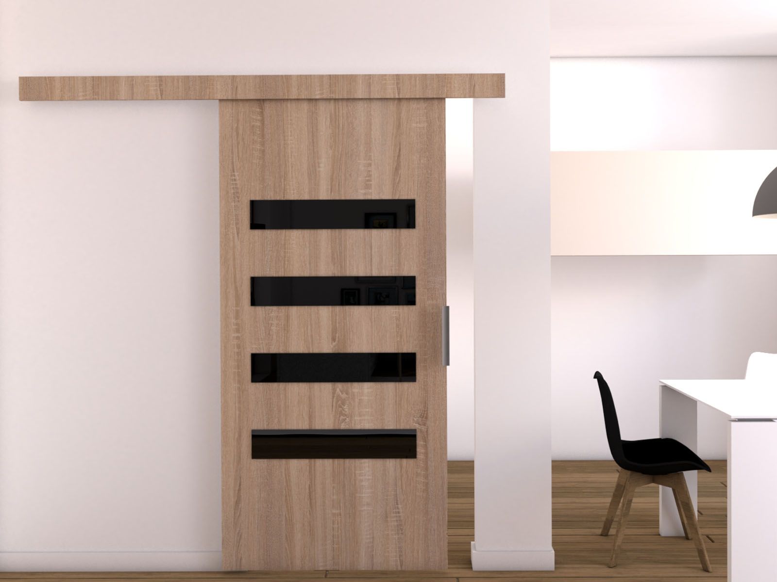 Porte coulissante CLAUDINE 96 cm sonoma