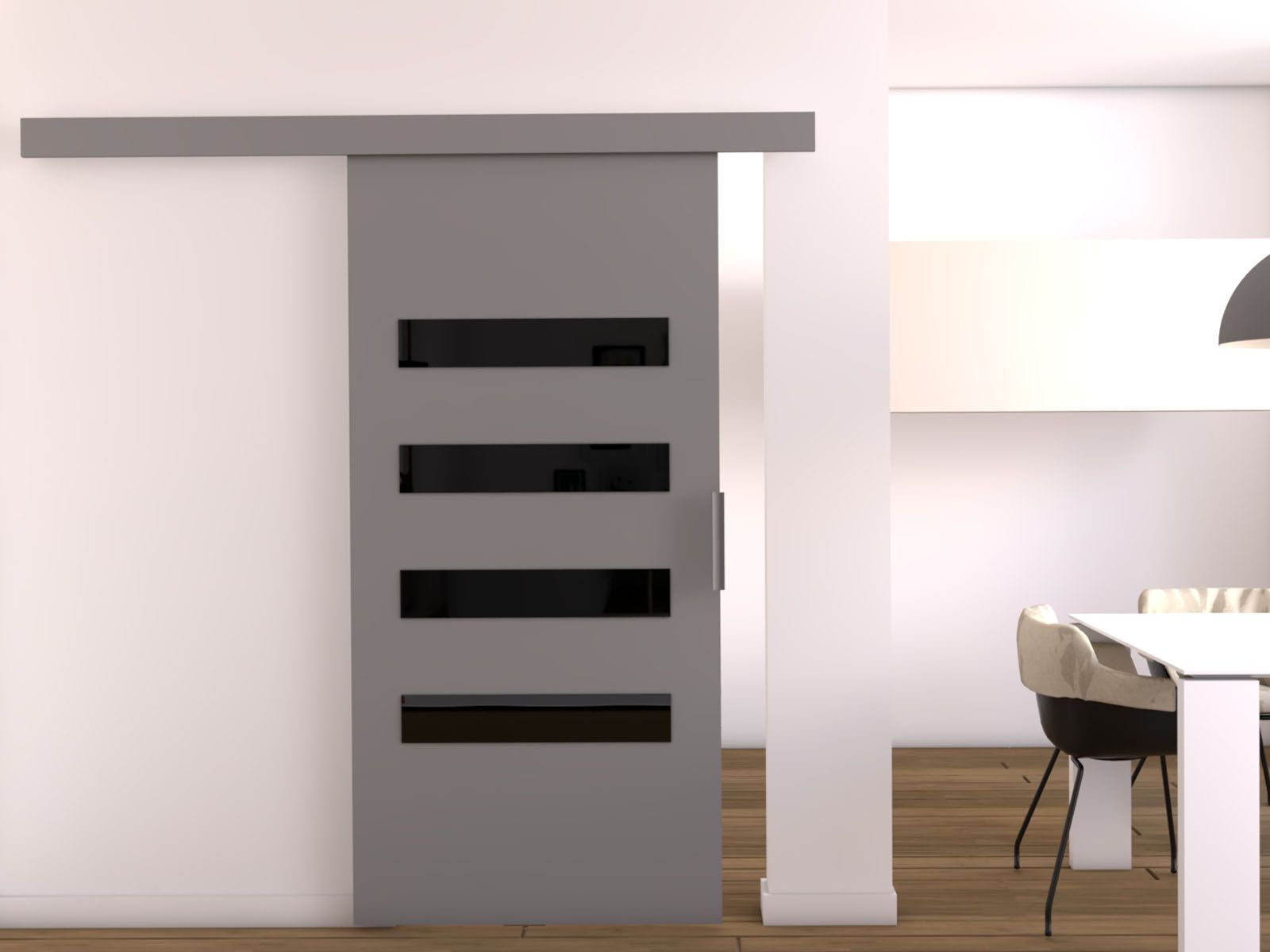 Porte coulissante CLAUDINE 96 cm gris